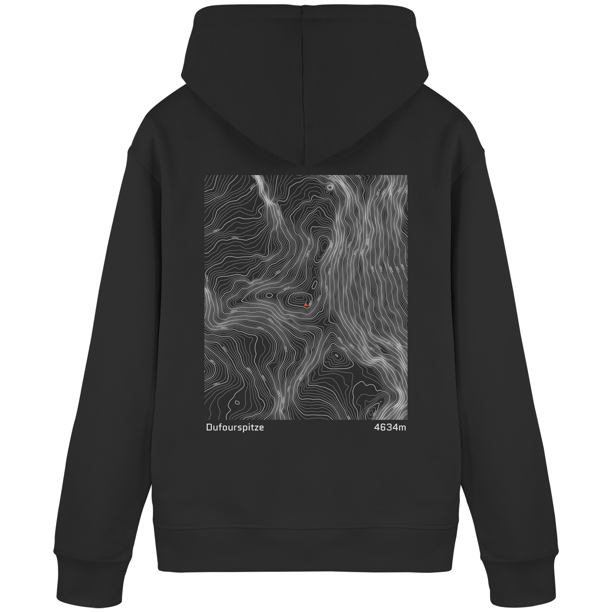 Dufourspitze Höhenlinien Hoodie (Unisex)