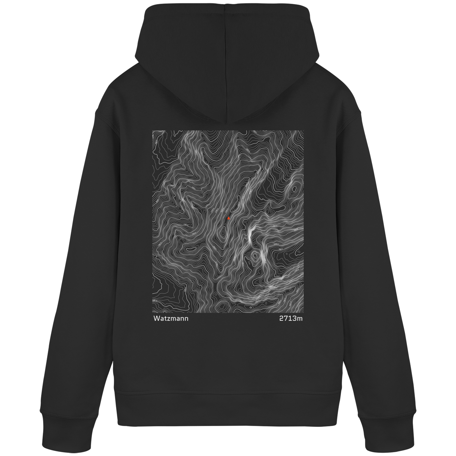 Watzmann Höhenlinien Hoodie (Unisex)