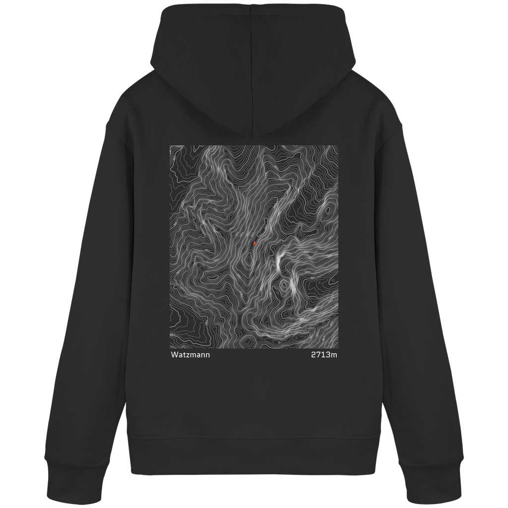 Watzmann Höhenlinien Hoodie (Unisex)