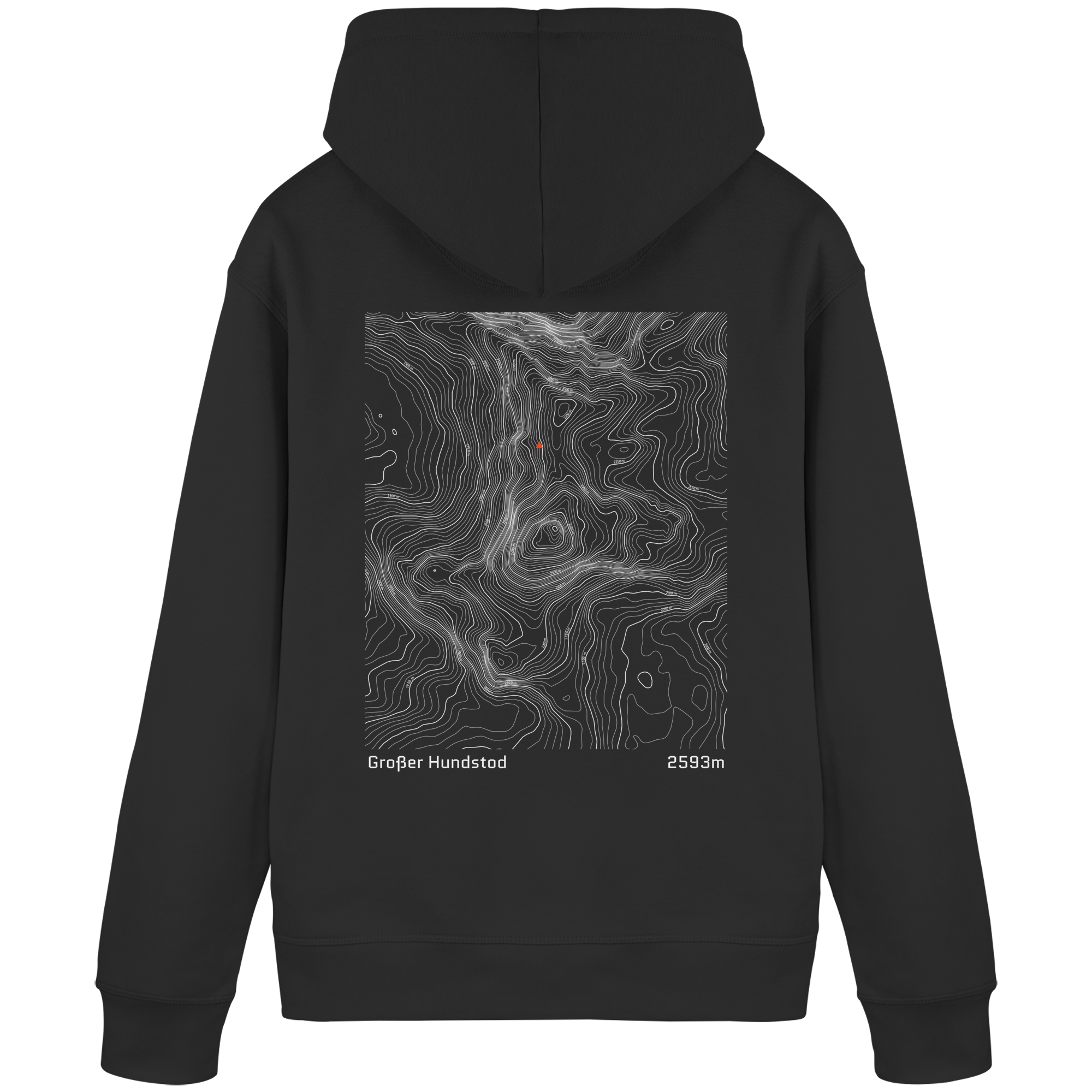 Großer Hundstod Höhenlinien Hoodie (Unisex)