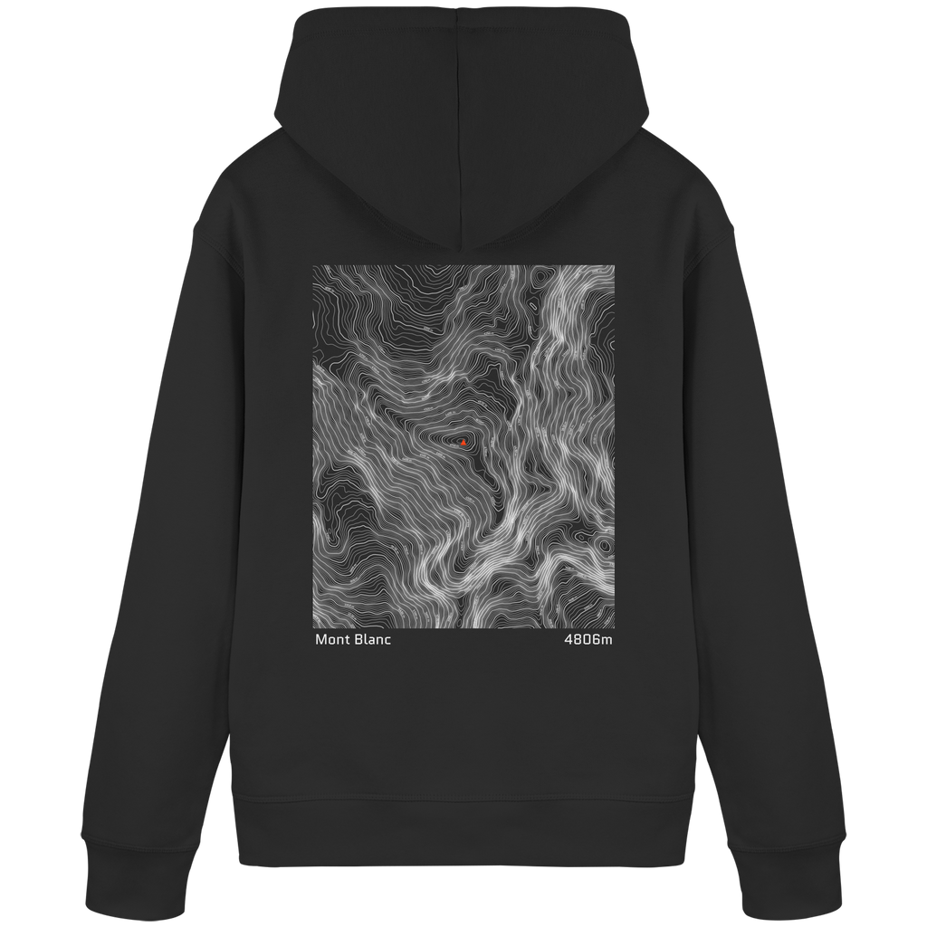 Mont Blanc Höhenlinien Hoodie (Unisex)