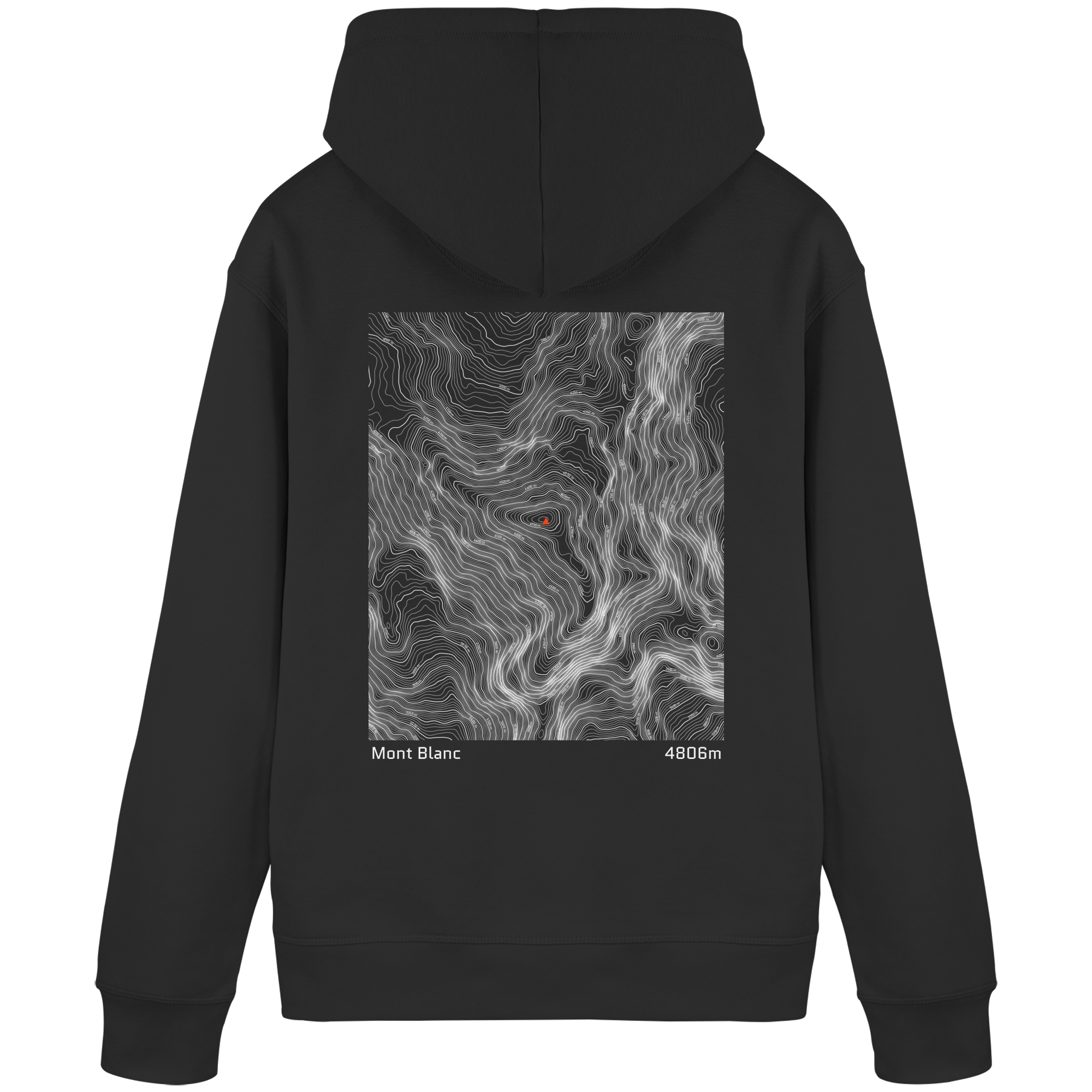 Mont Blanc Höhenlinien Hoodie (Unisex)