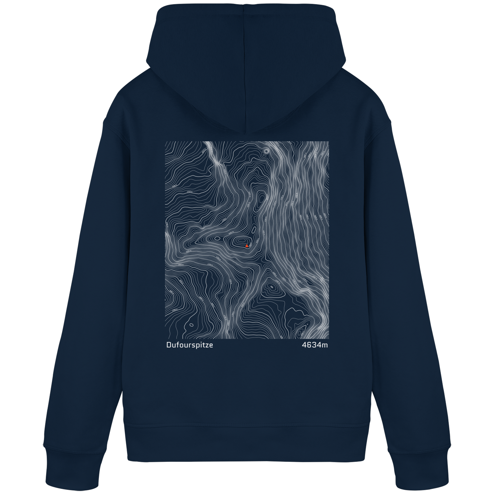 Dufourspitze Höhenlinien Hoodie (Unisex)