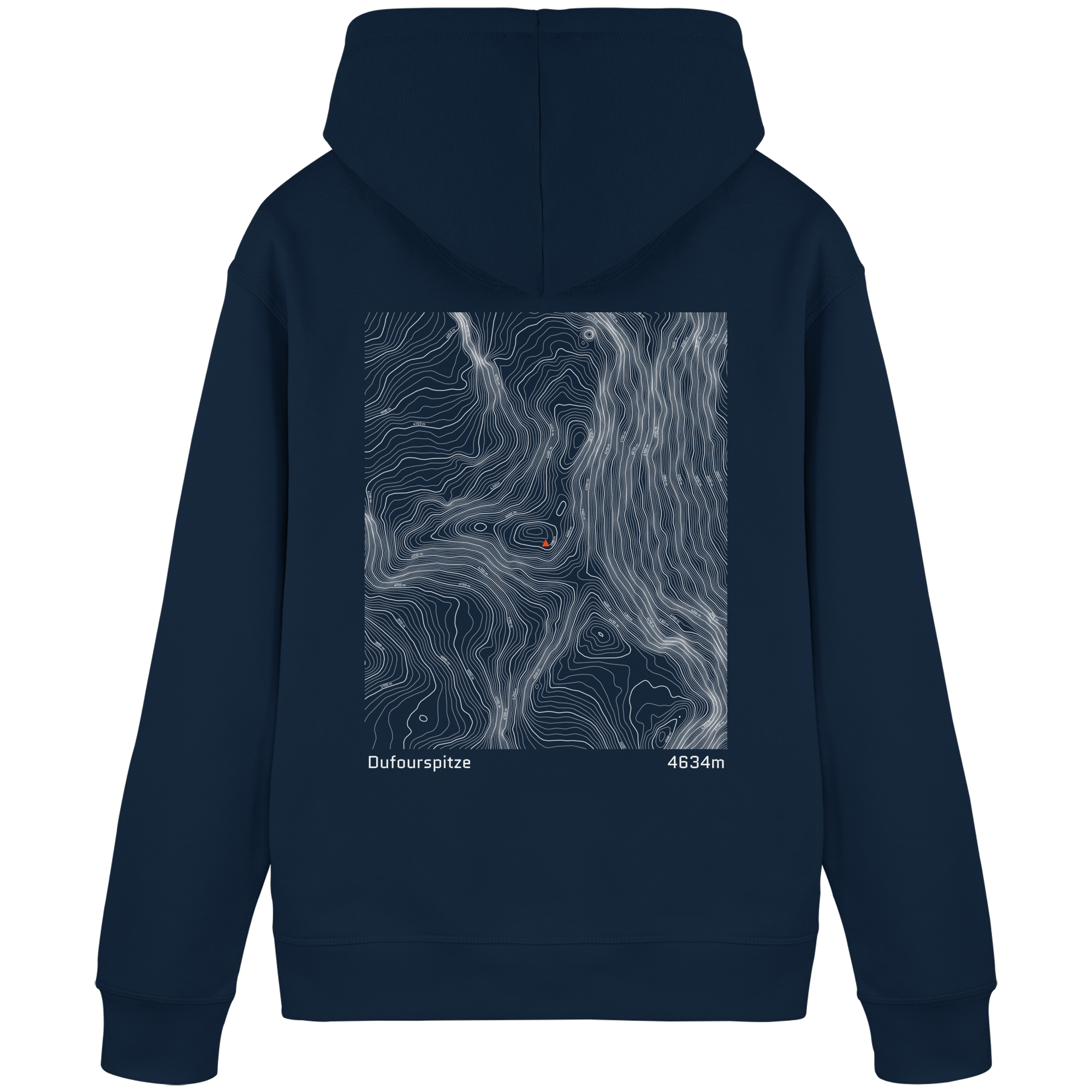 Dufourspitze Höhenlinien Hoodie (Unisex)