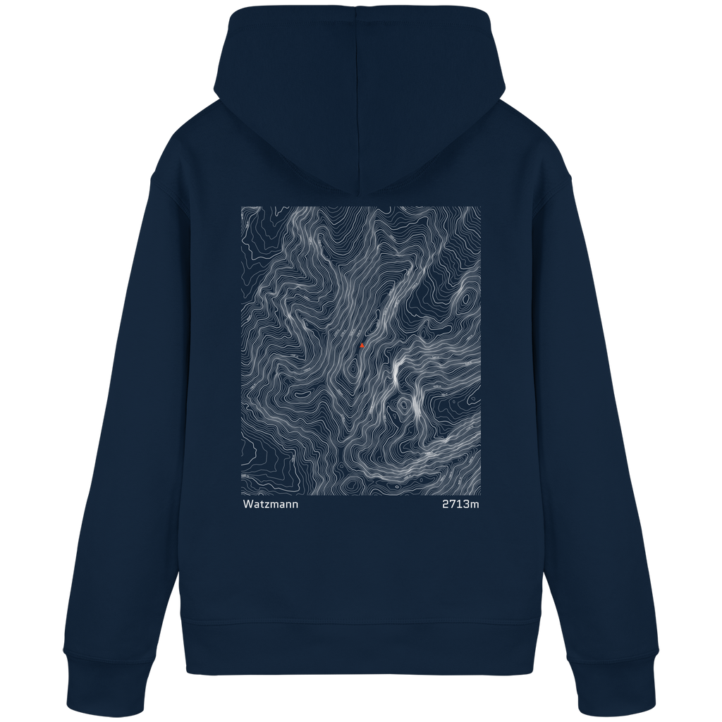 Watzmann Höhenlinien Hoodie (Unisex)