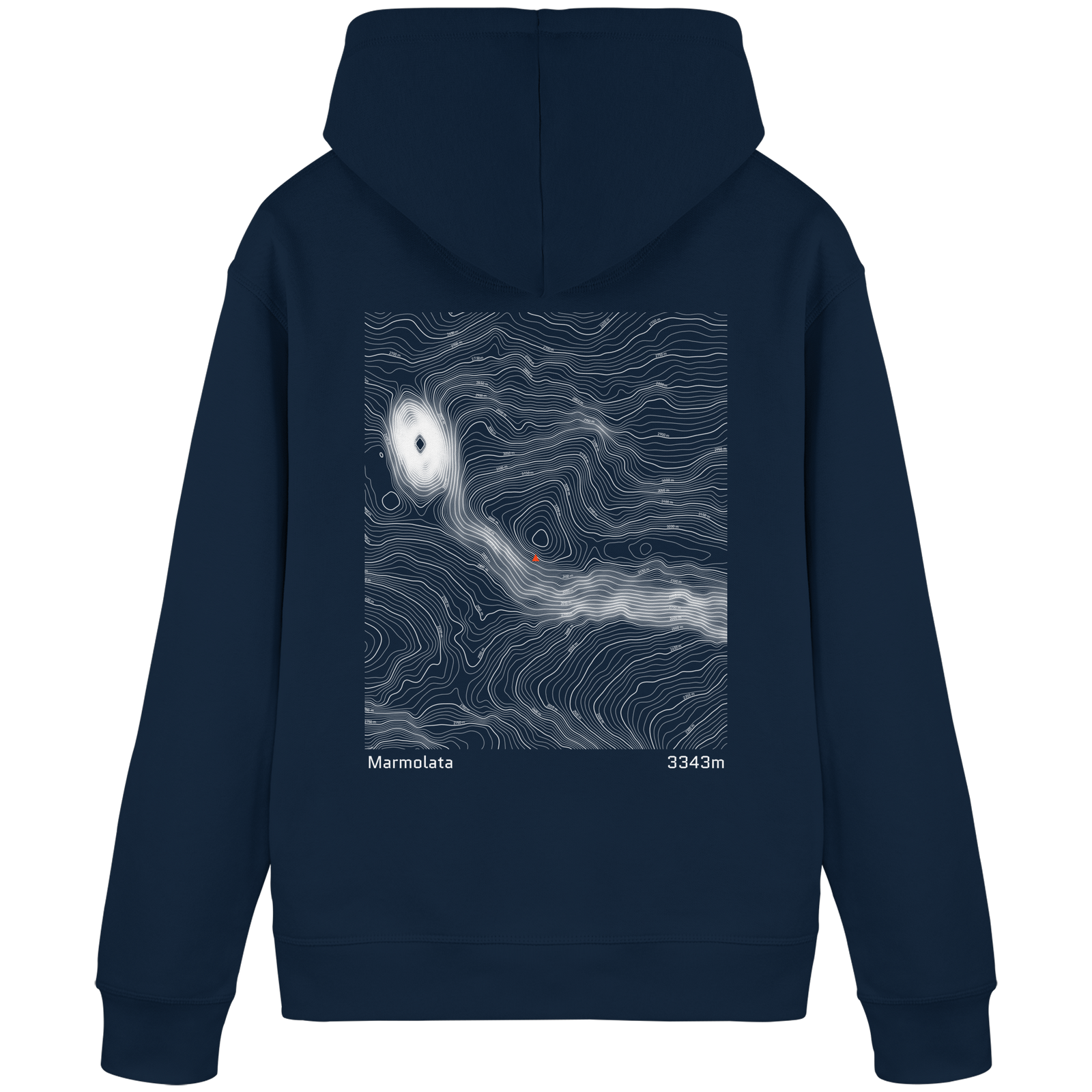 Marmolata Höhenlinien Hoodie (Unisex)