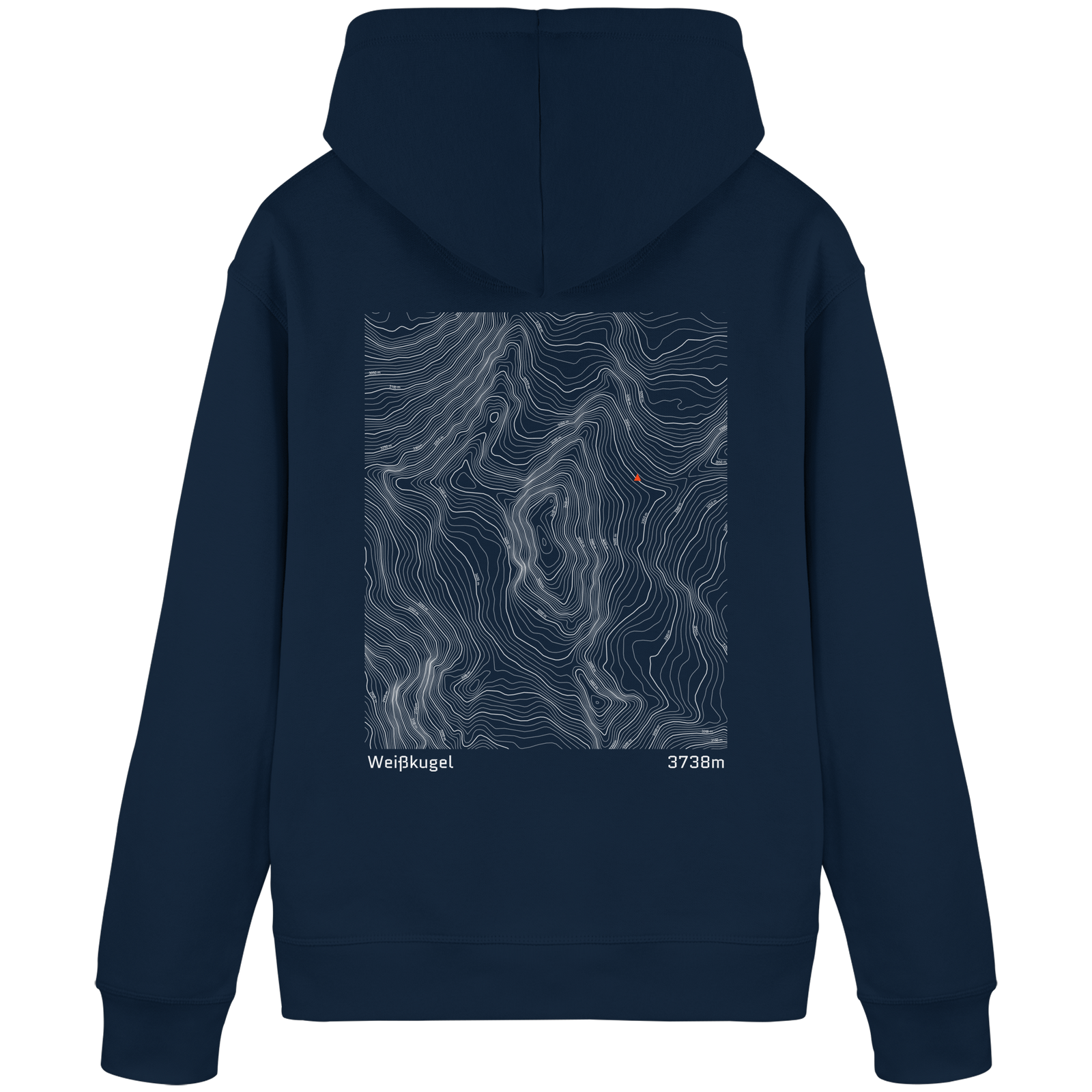 Weißkugel Höhenlinien Hoodie (Unisex)