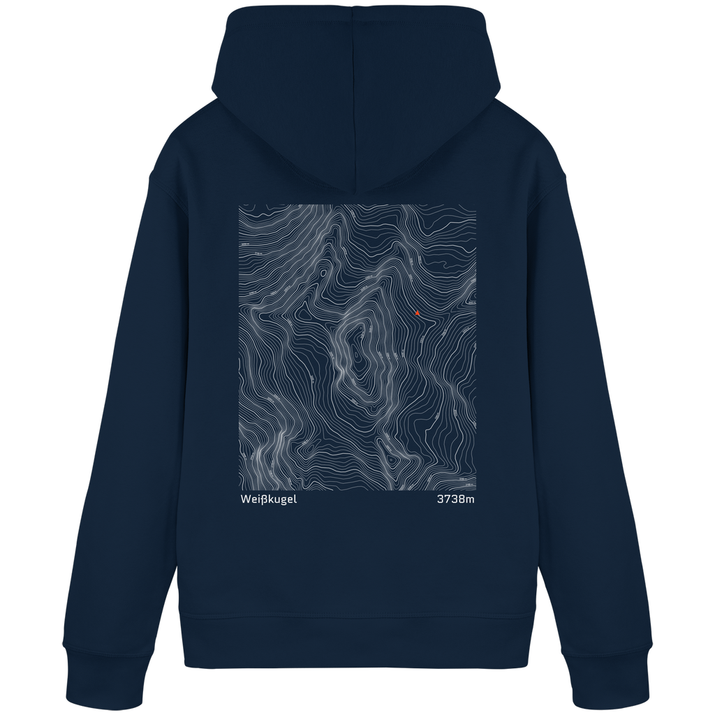 Weißkugel Höhenlinien Hoodie (Unisex)