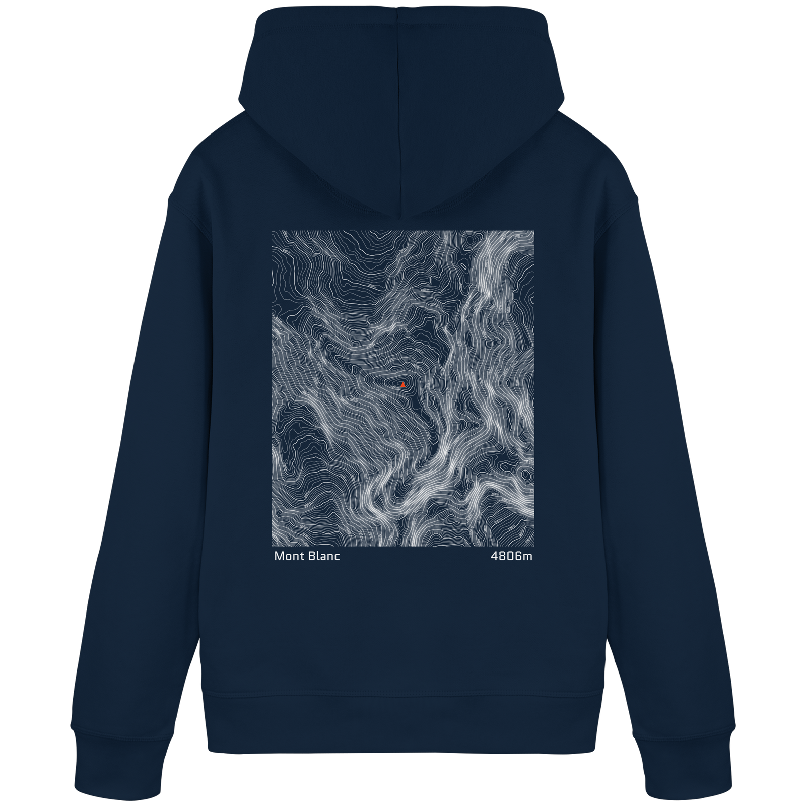 Mont Blanc Höhenlinien Hoodie (Unisex)