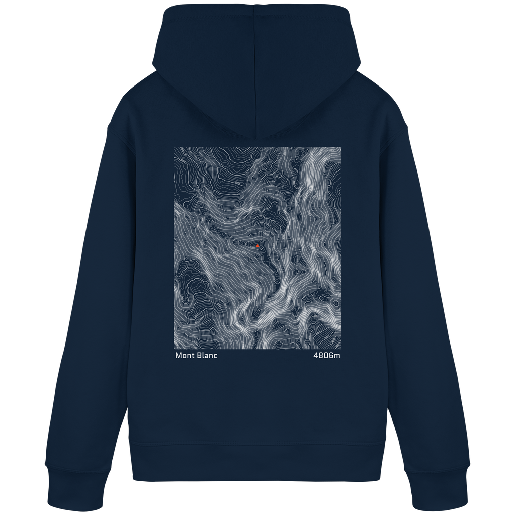Mont Blanc Höhenlinien Hoodie (Unisex)