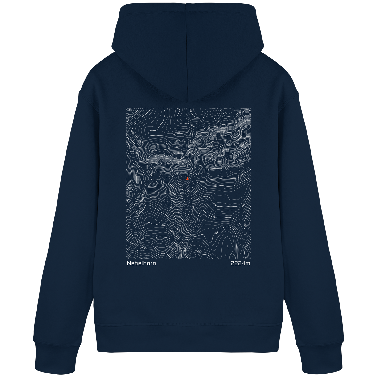 Nebelhorn Höhenlinien Hoodie (Unisex)