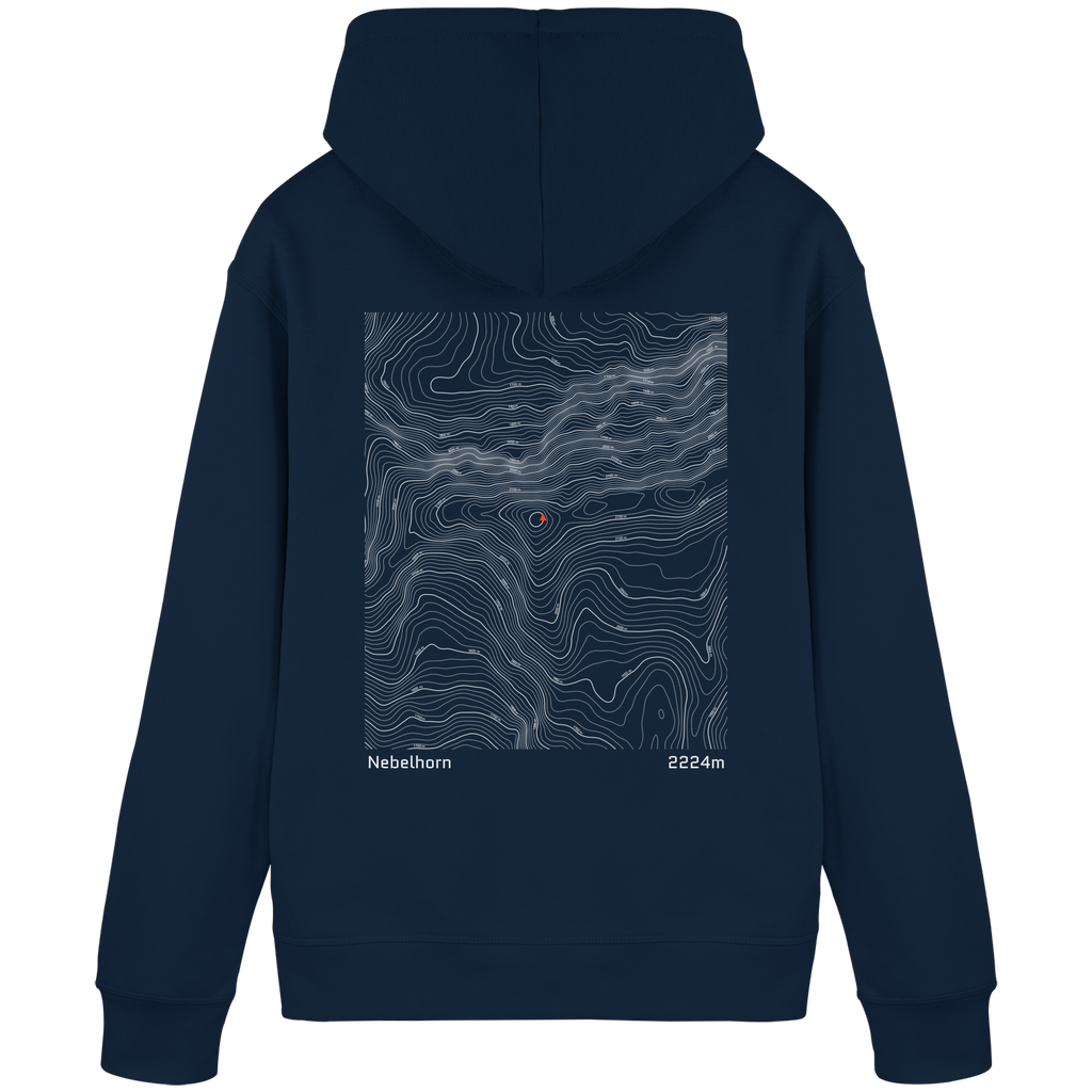 Nebelhorn Höhenlinien Hoodie (Unisex)