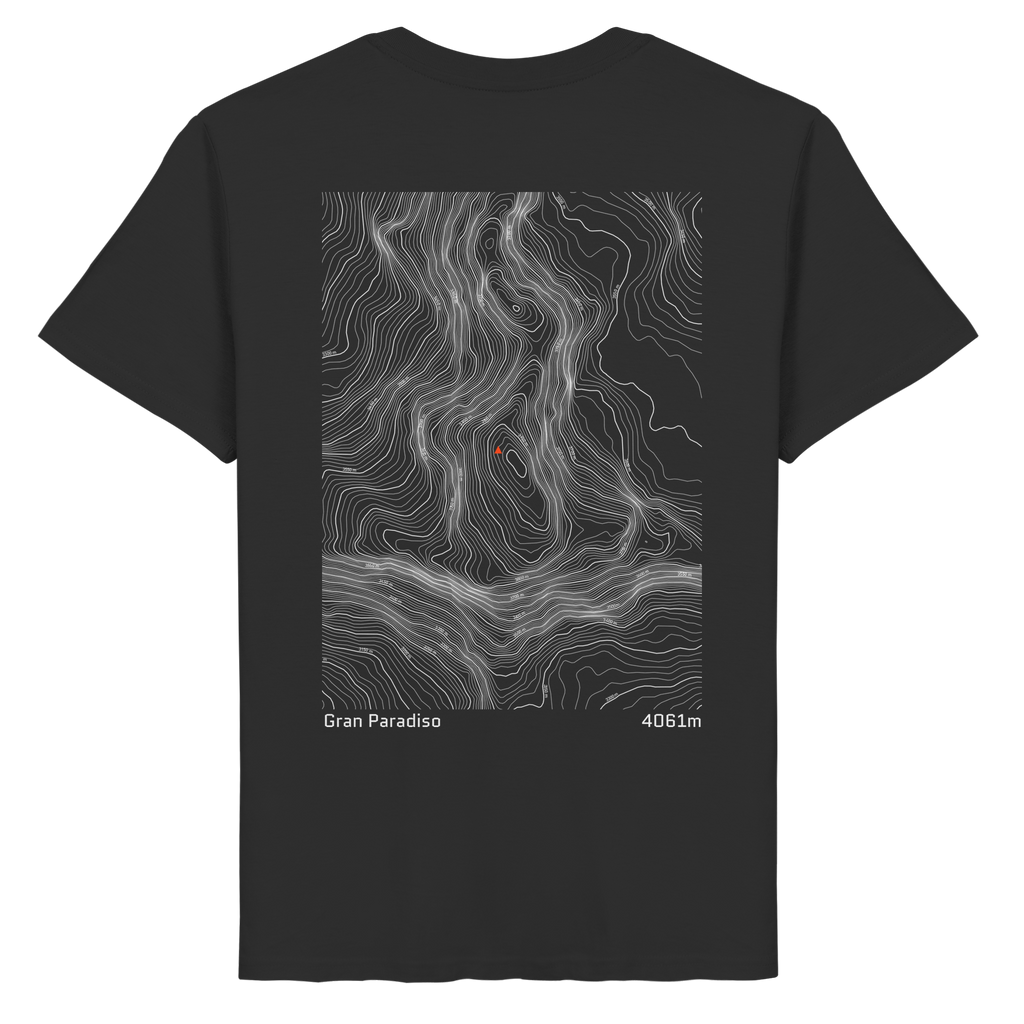 Gran Paradiso Höhenlinien T-Shirt (Unisex)