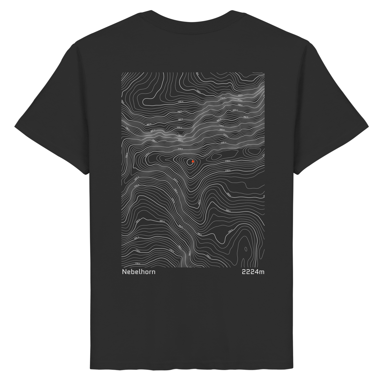 Nebelhorn Höhenlinien T-Shirt (Unisex)