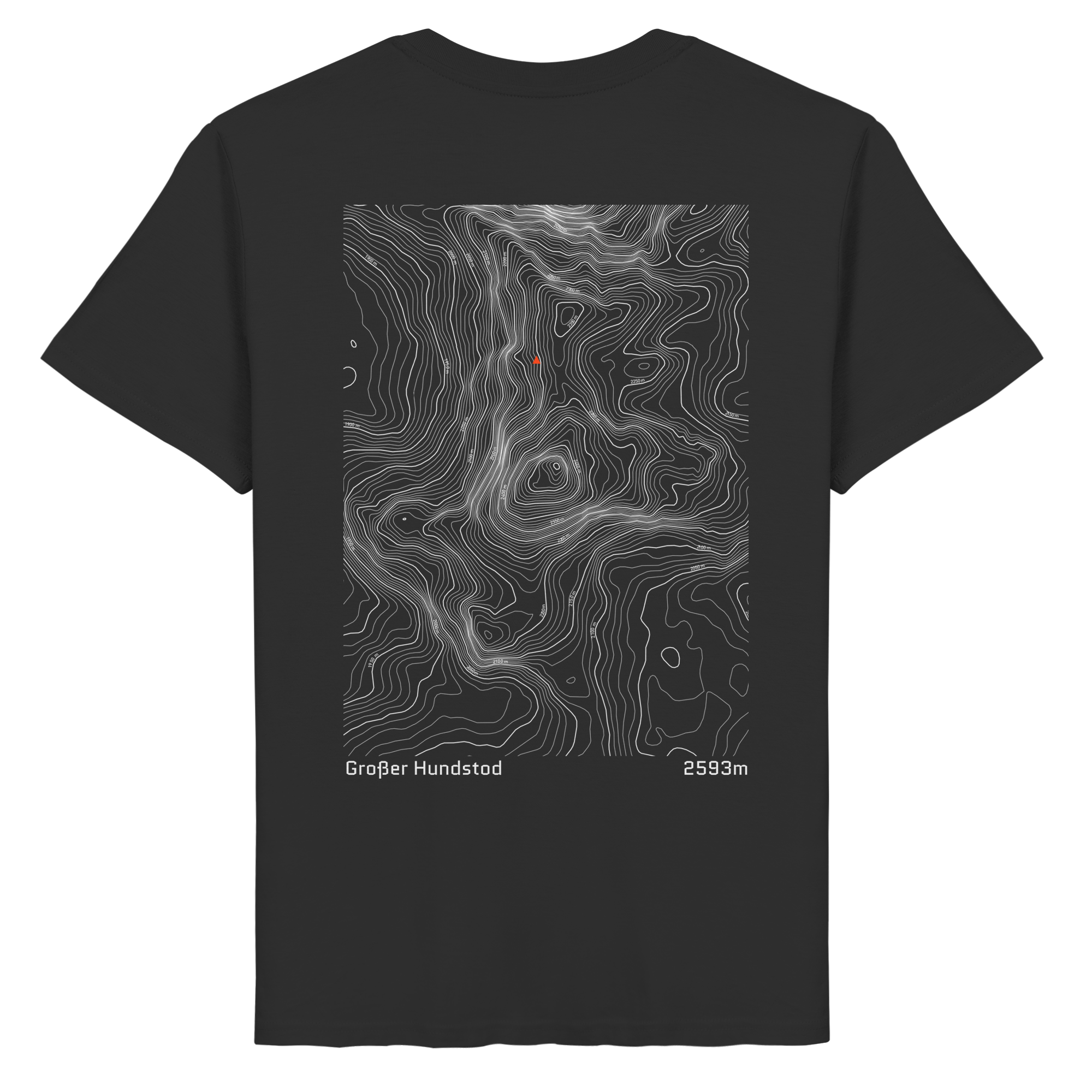 Großer Hundstod Höhenlinien T-Shirt (Unisex)