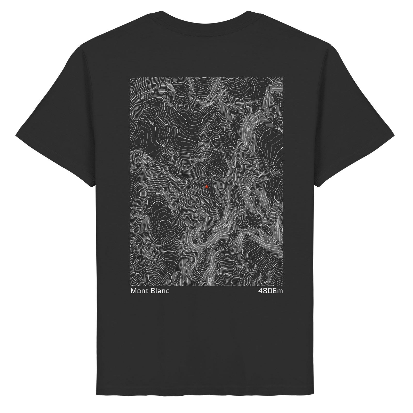 Mont Blanc Höhenlinien T-Shirt (Unisex)