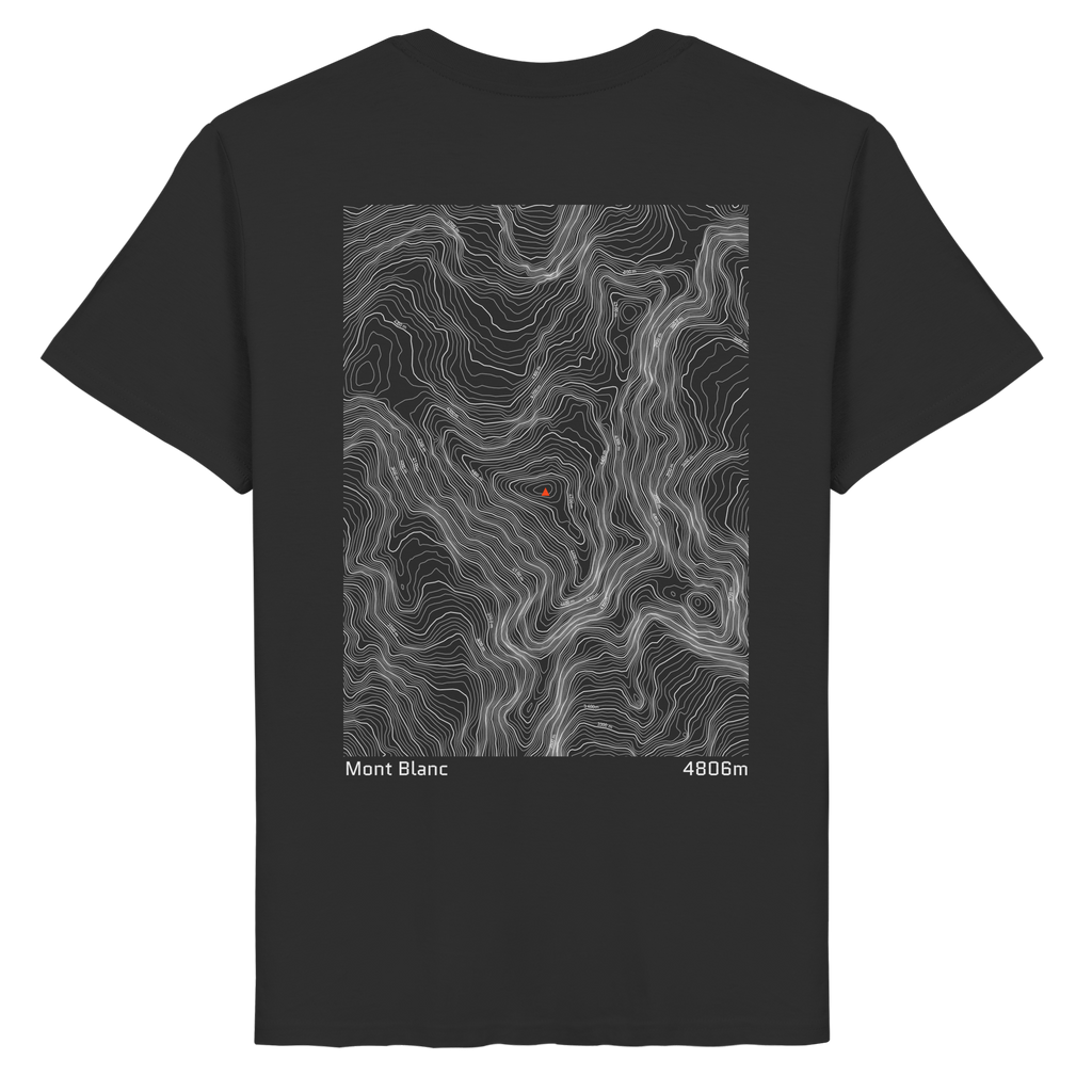 Mont Blanc Höhenlinien T-Shirt (Unisex)