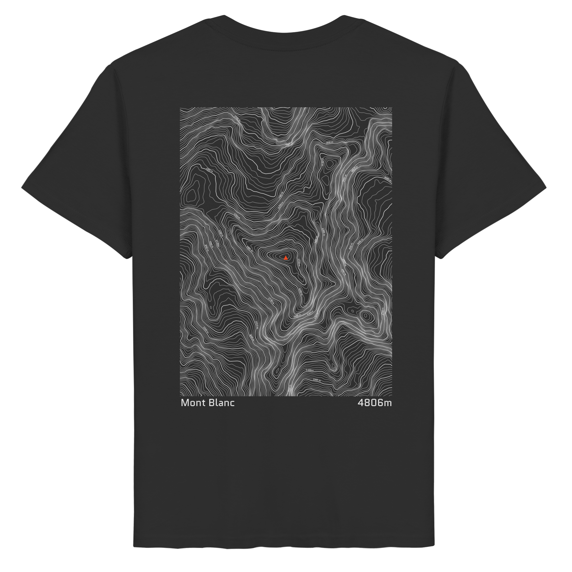 Mont Blanc Höhenlinien T-Shirt (Unisex)