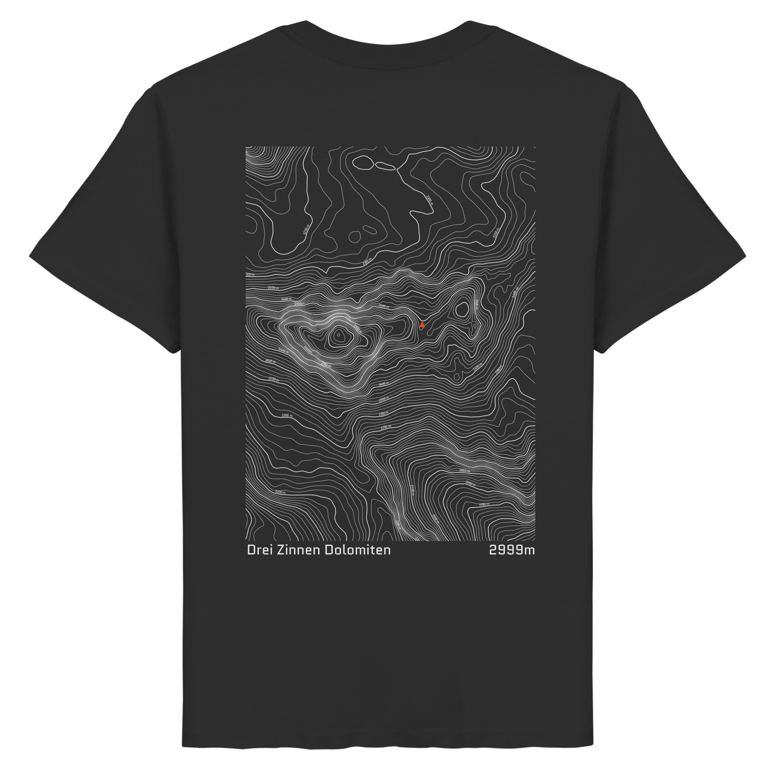 Drei Zinnen Dolomiten Höhenlinien T-Shirt (Unisex)