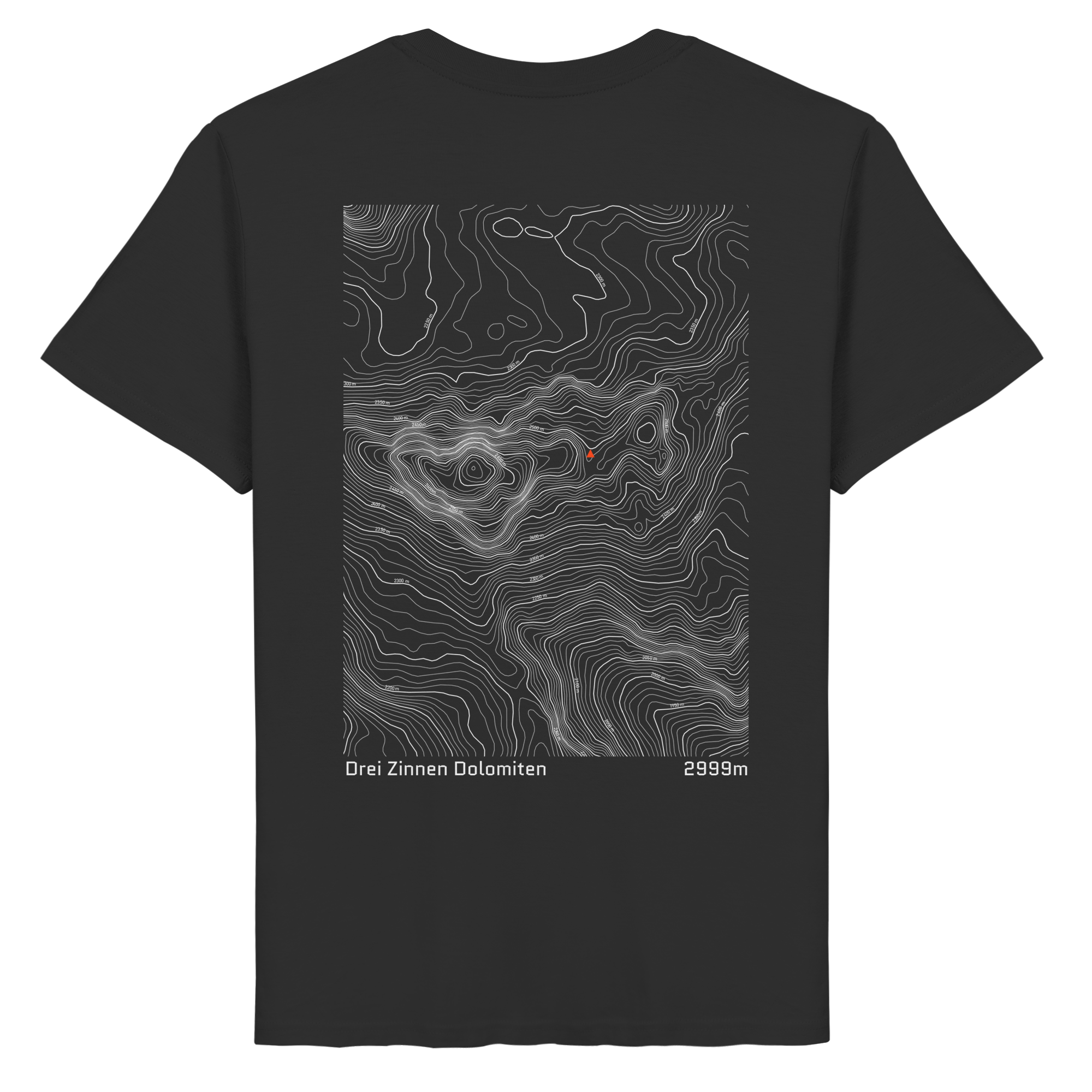 Drei Zinnen Dolomiten Höhenlinien T-Shirt (Unisex)
