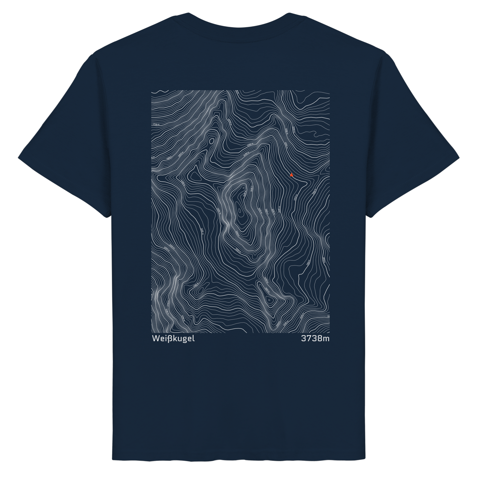 Weißkugel Höhenlinien T-Shirt (Unisex)