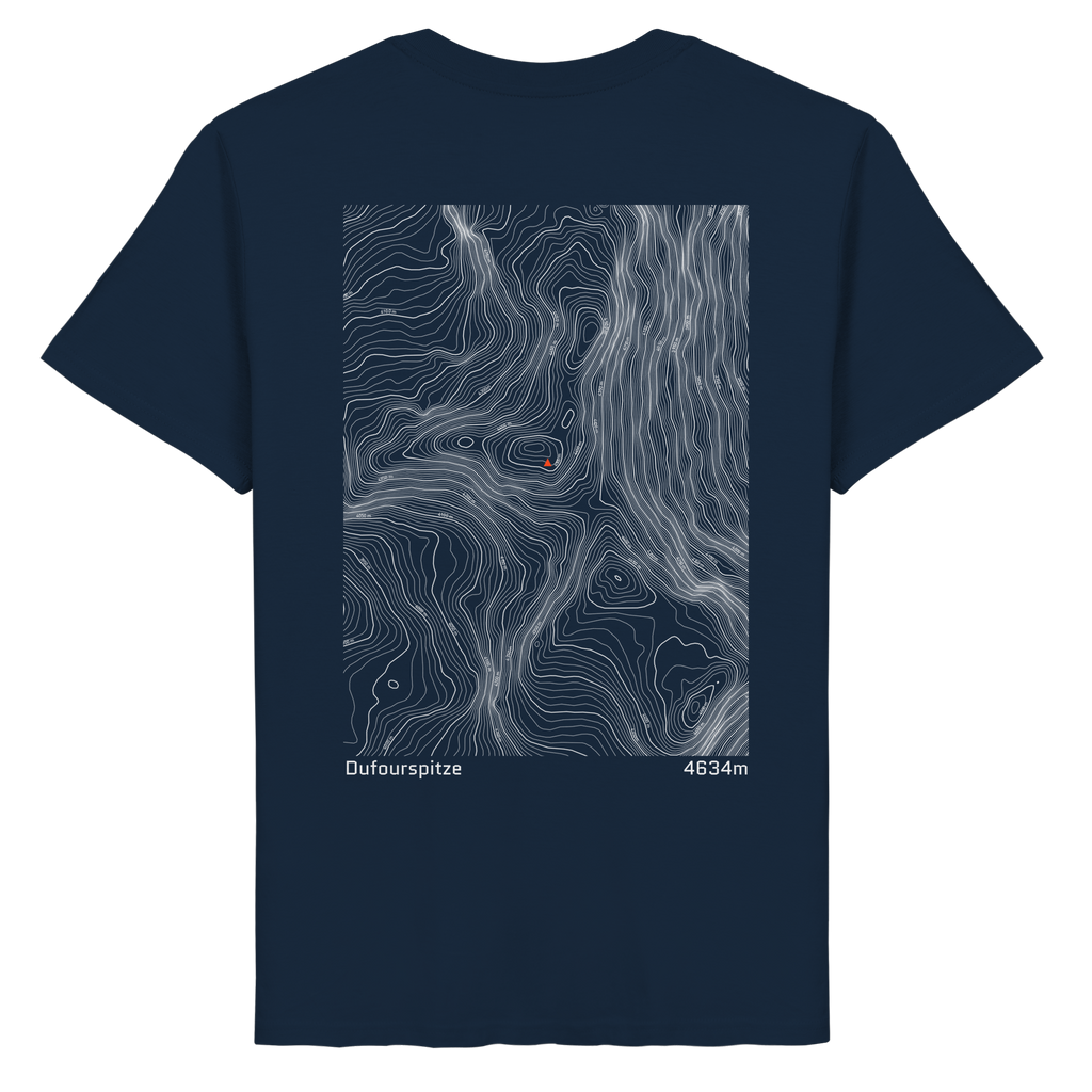 Dufourspitze Höhenlinien T-Shirt (Unisex)