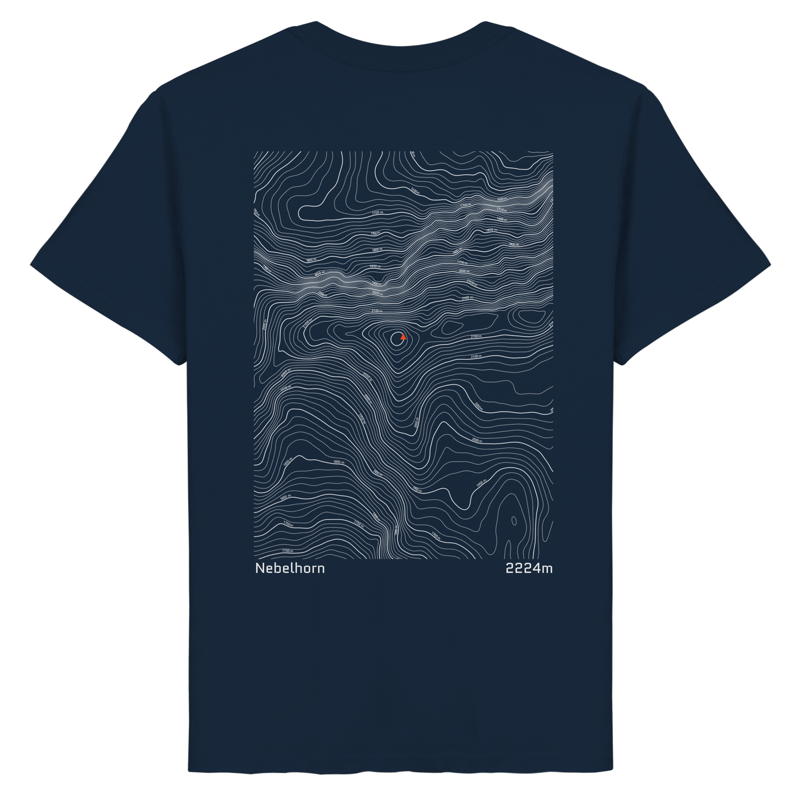 Nebelhorn Höhenlinien T-Shirt (Unisex)
