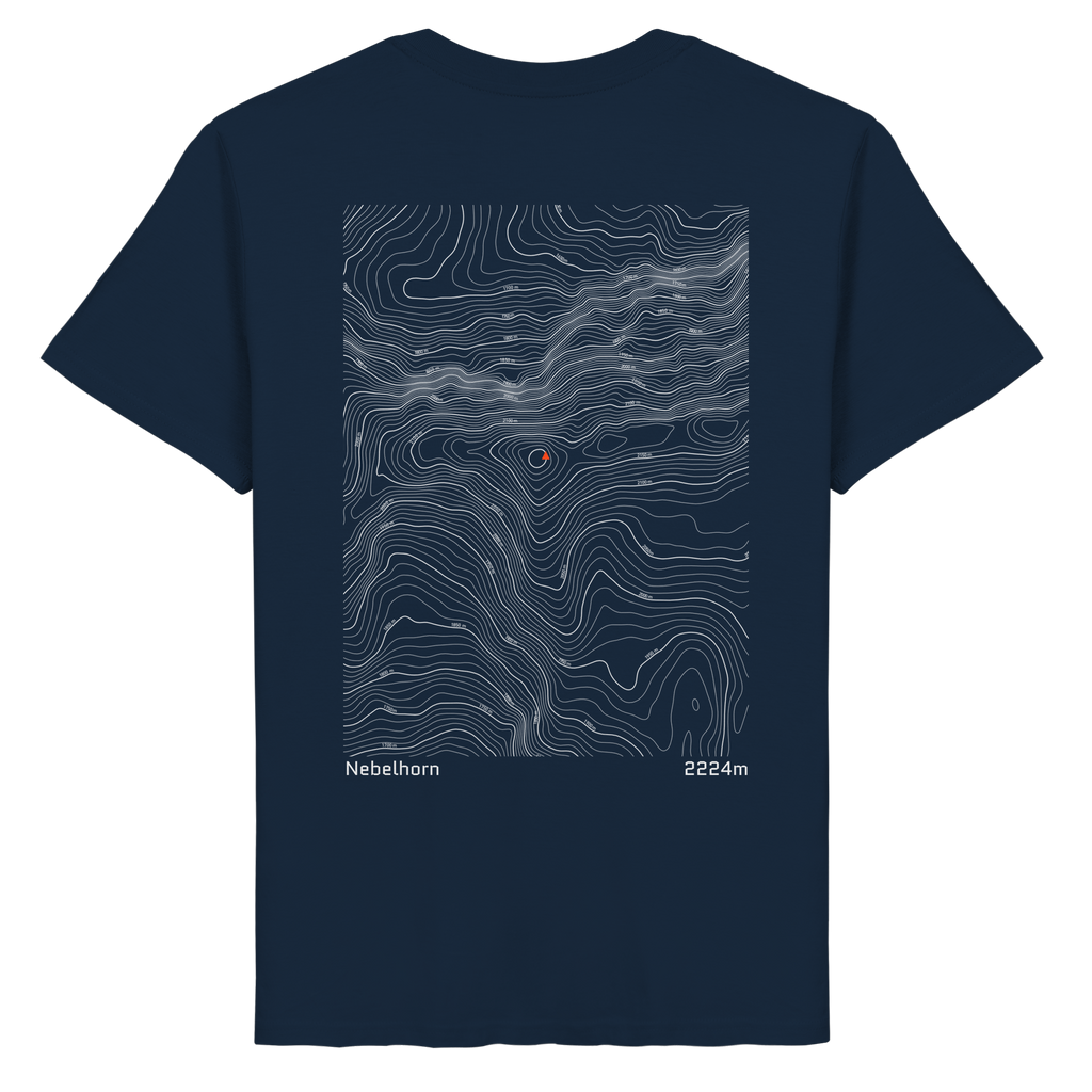 Nebelhorn Höhenlinien T-Shirt (Unisex)