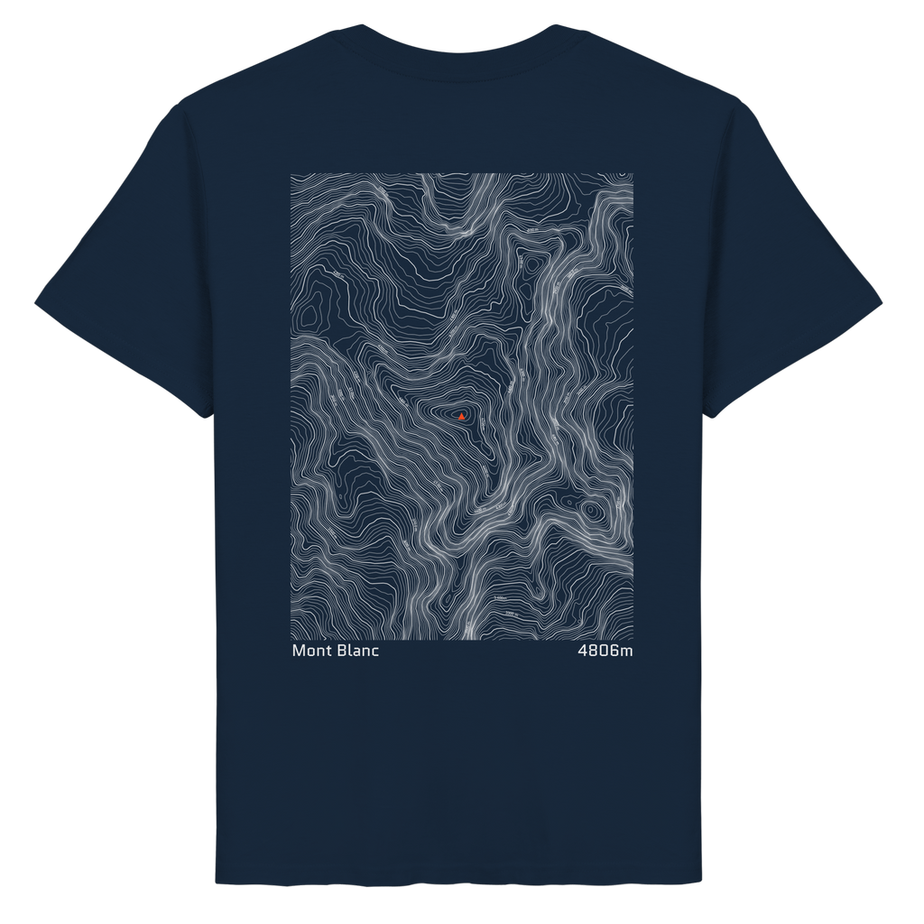 Mont Blanc Höhenlinien T-Shirt (Unisex)