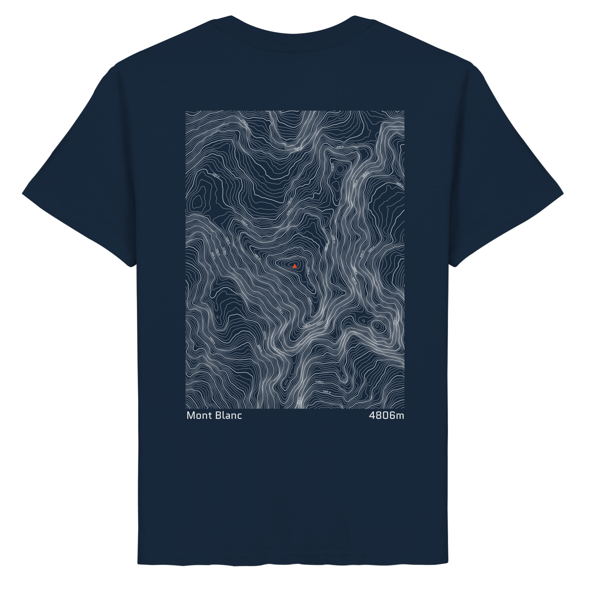 Mont Blanc Höhenlinien T-Shirt (Unisex)