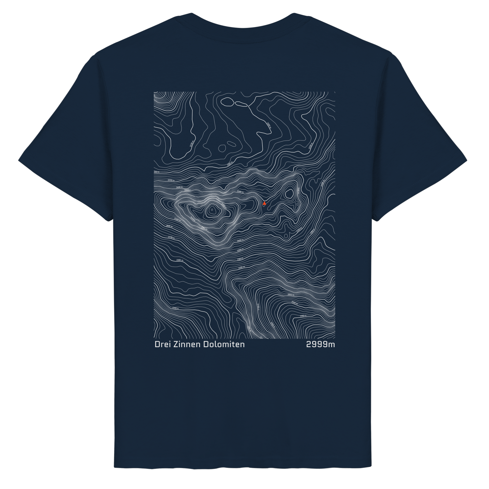 Drei Zinnen Dolomiten Höhenlinien T-Shirt (Unisex)