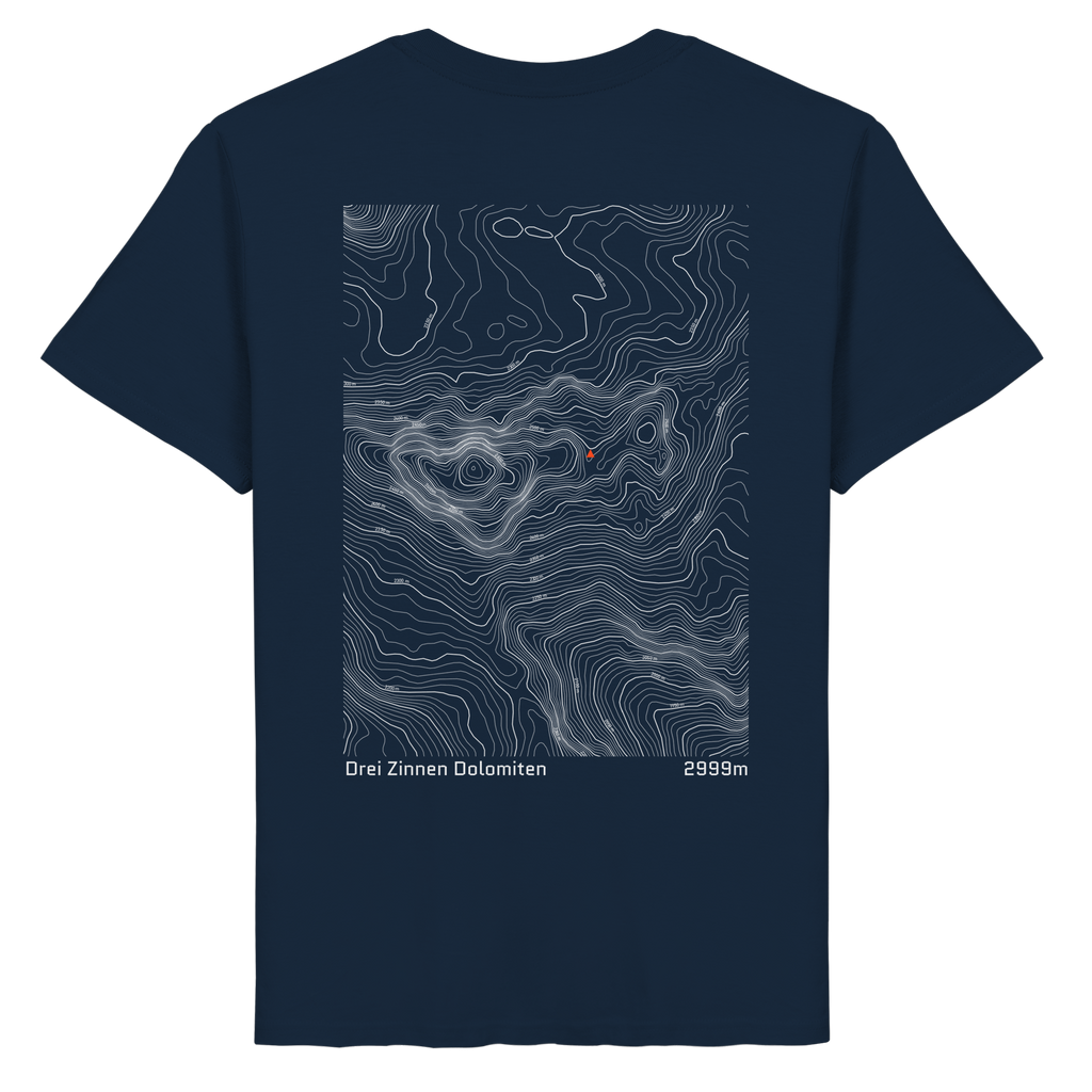 Drei Zinnen Dolomiten Höhenlinien T-Shirt (Unisex)