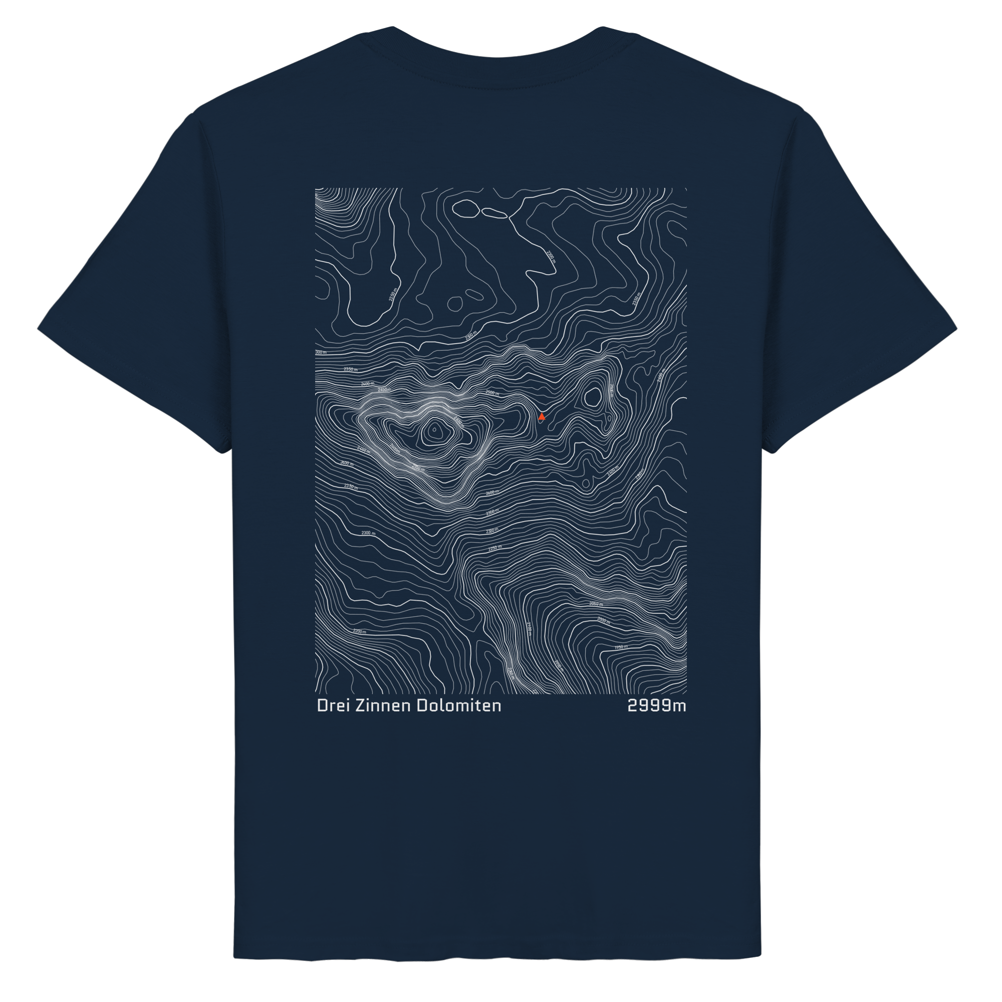 Drei Zinnen Dolomiten Höhenlinien T-Shirt (Unisex)