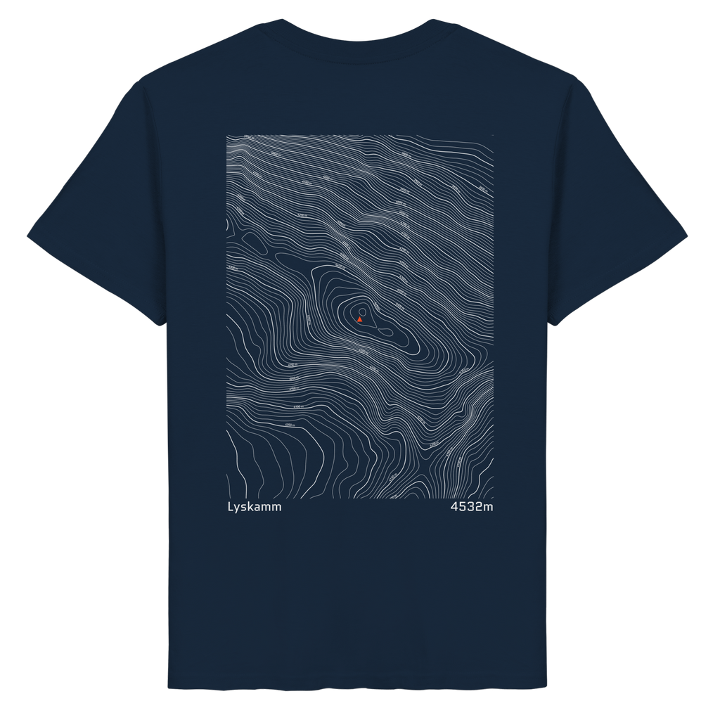Lyskamm Höhenlinien T-Shirt (Unisex)
