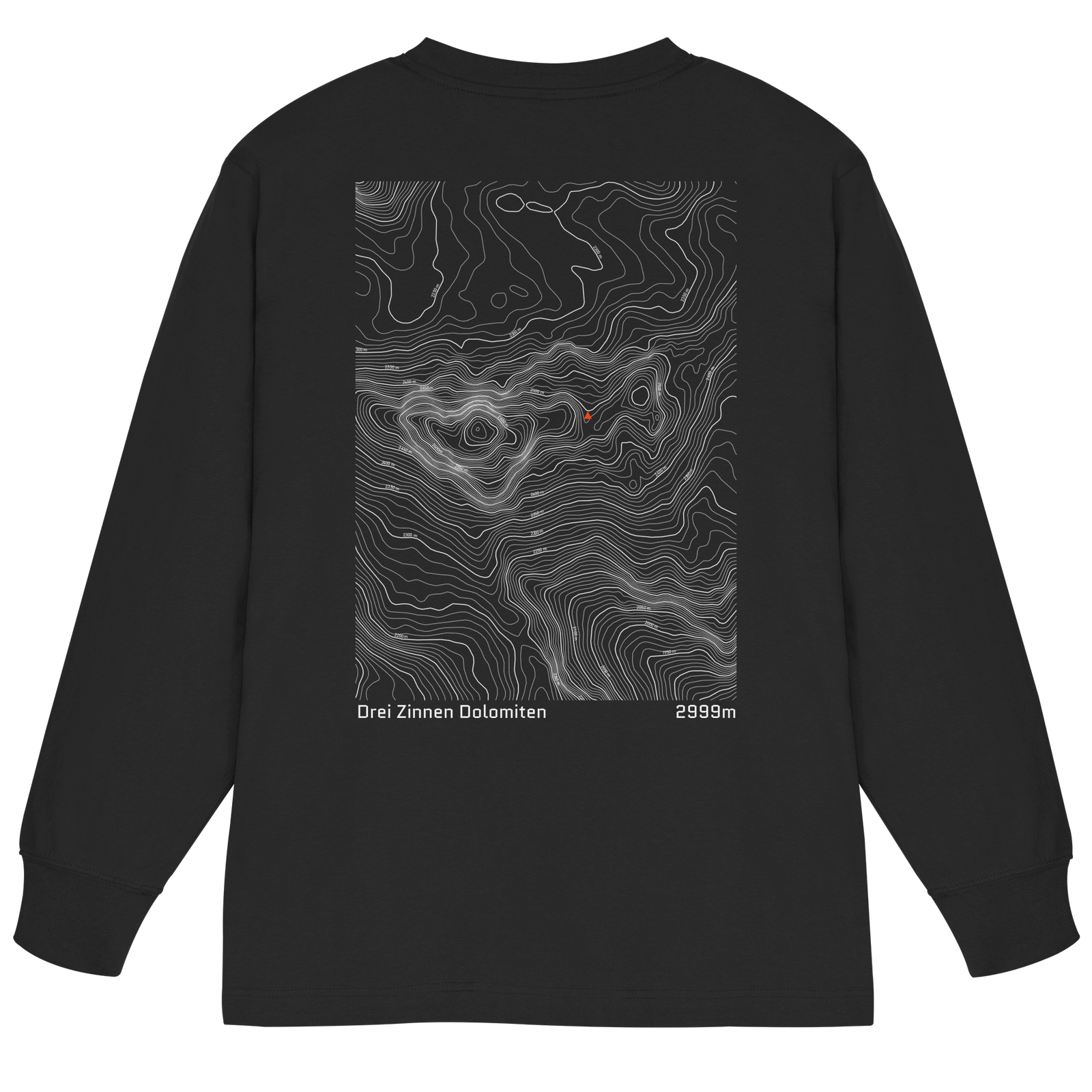 Drei Zinnen Dolomiten Höhenlinien Oversized Longsleeve (Unisex)