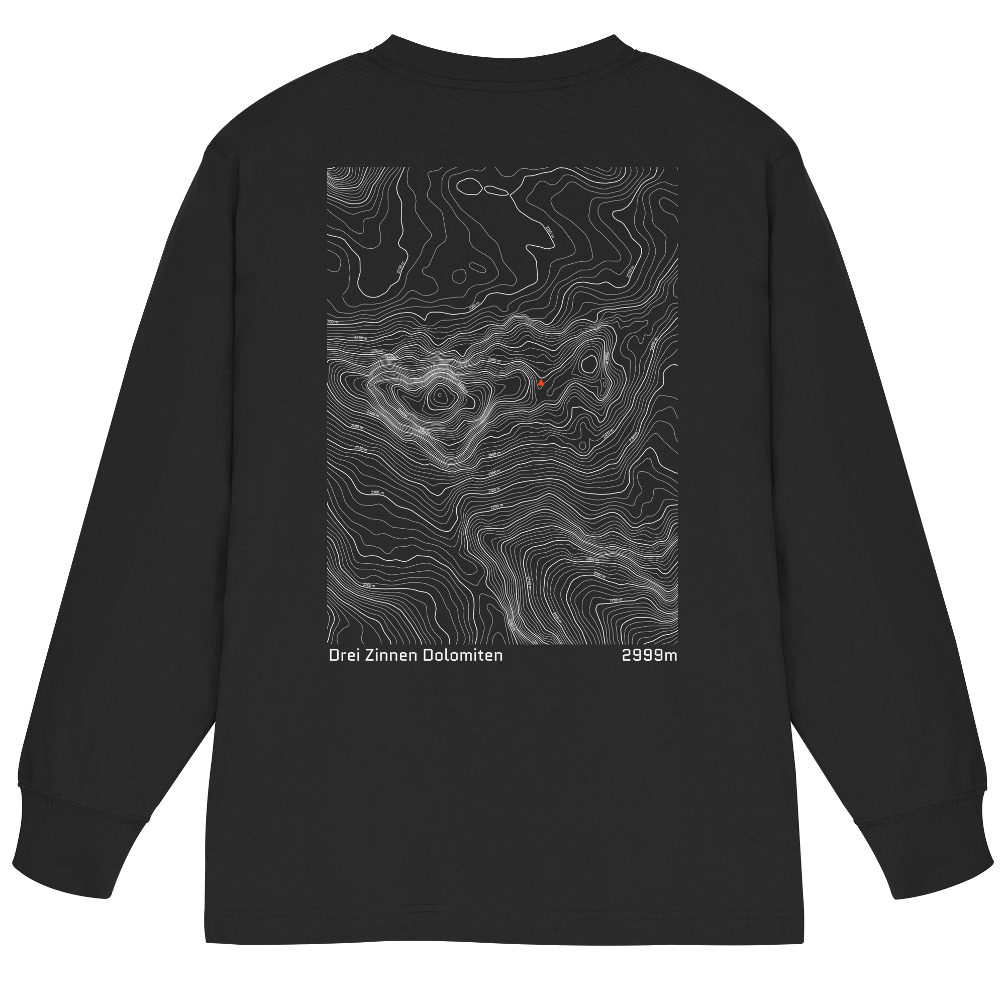 Drei Zinnen Dolomiten Höhenlinien Oversized Longsleeve (Unisex)