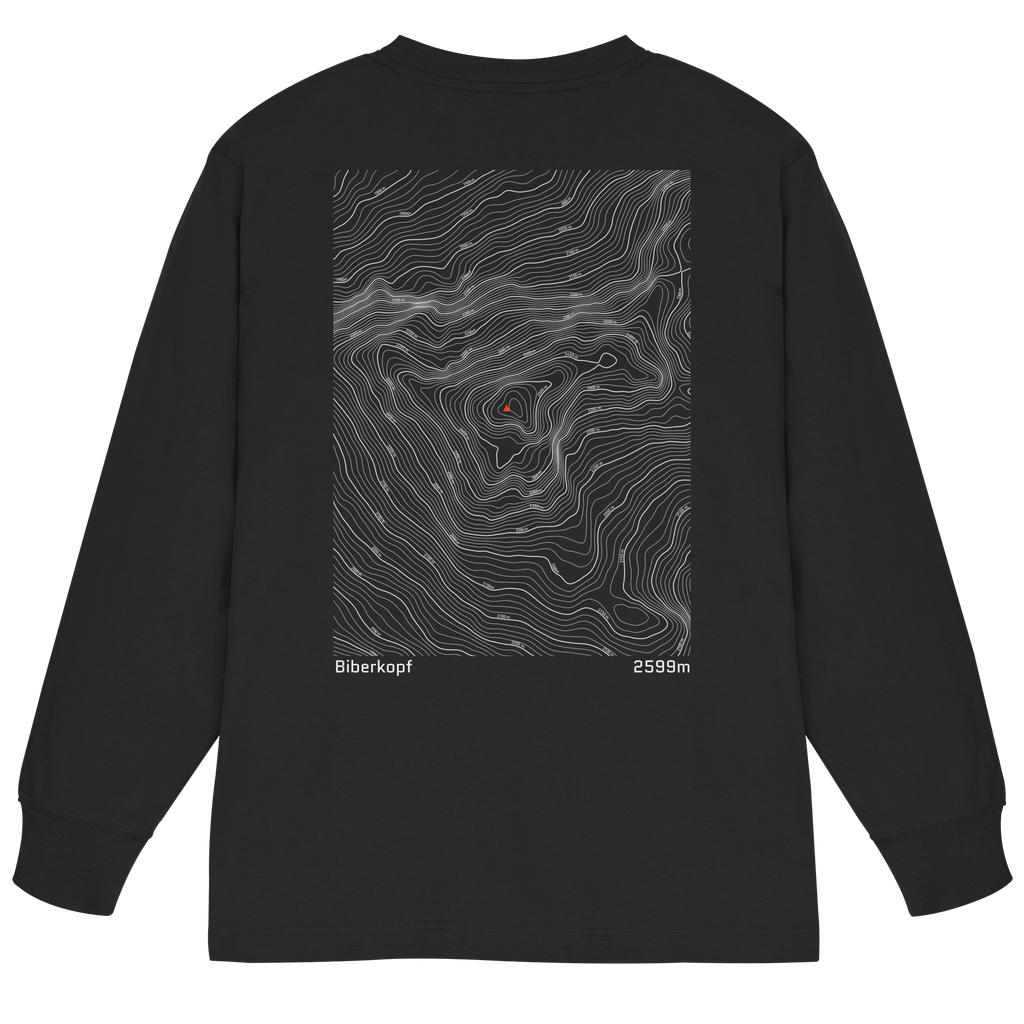 Biberkopf Höhenlinien Oversized Longsleeve (Unisex)