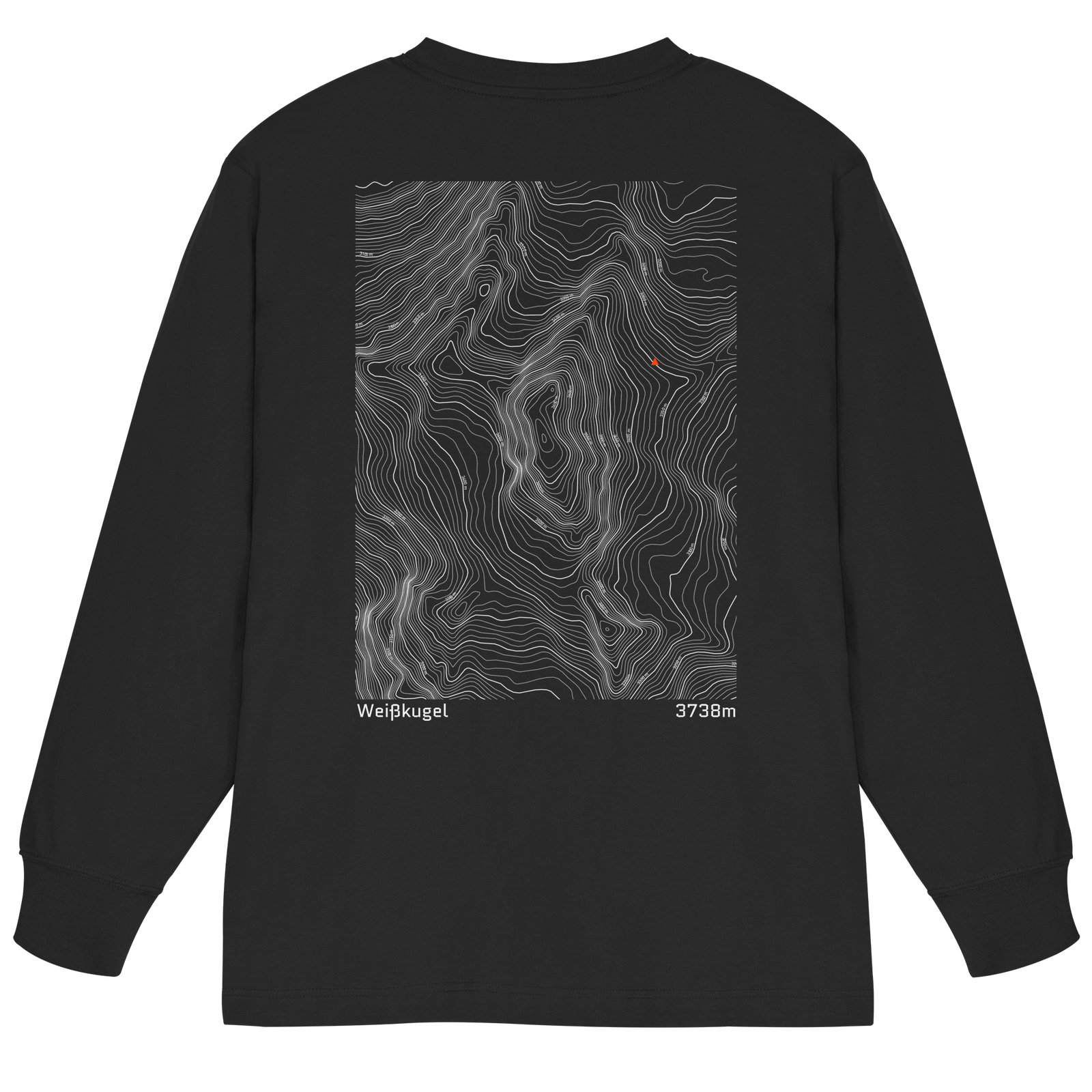 Weißkugel Höhenlinien Oversized Longsleeve (Unisex)