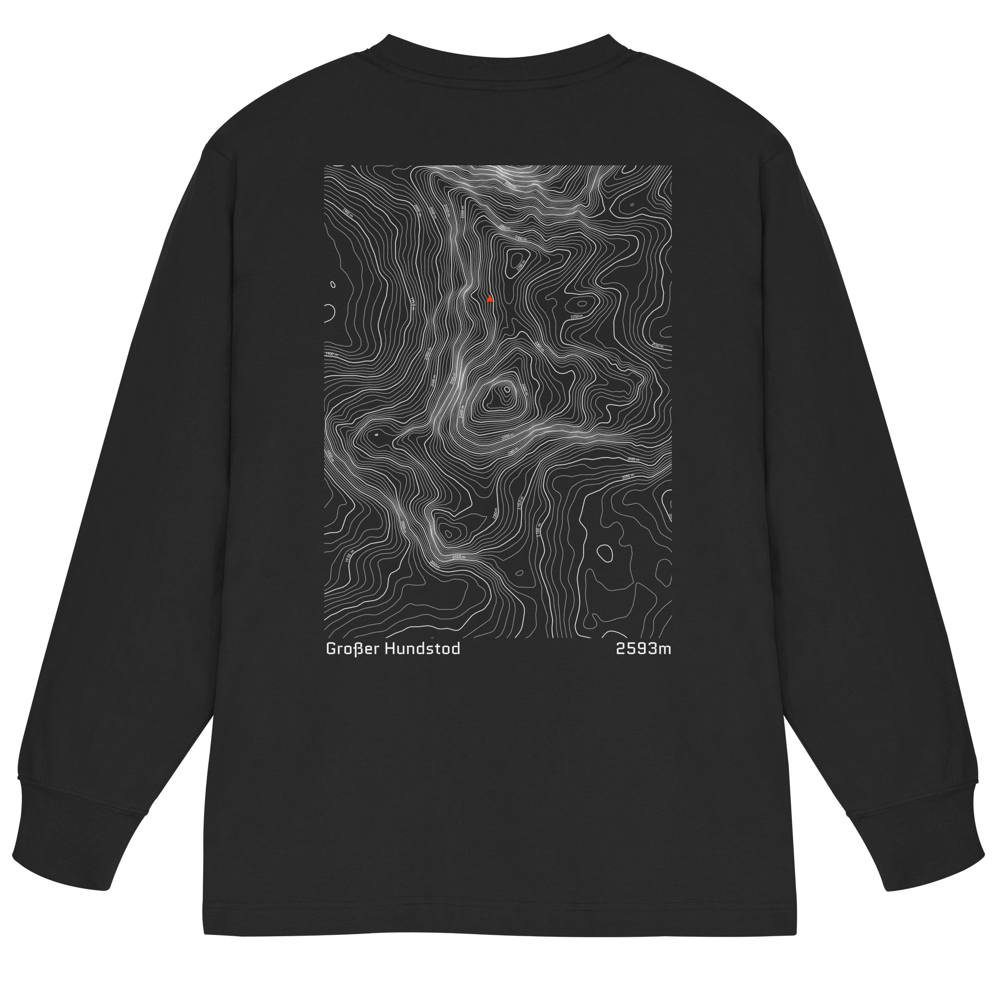Großer Hundstod Höhenlinien Oversized Longsleeve (Unisex)
