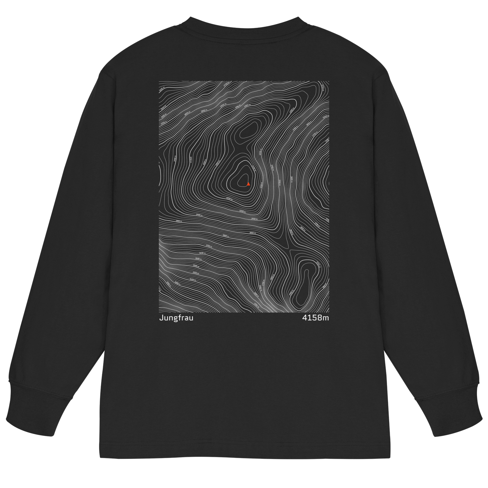 Jungfrau Höhenlinien Oversized Longsleeve (Unisex)