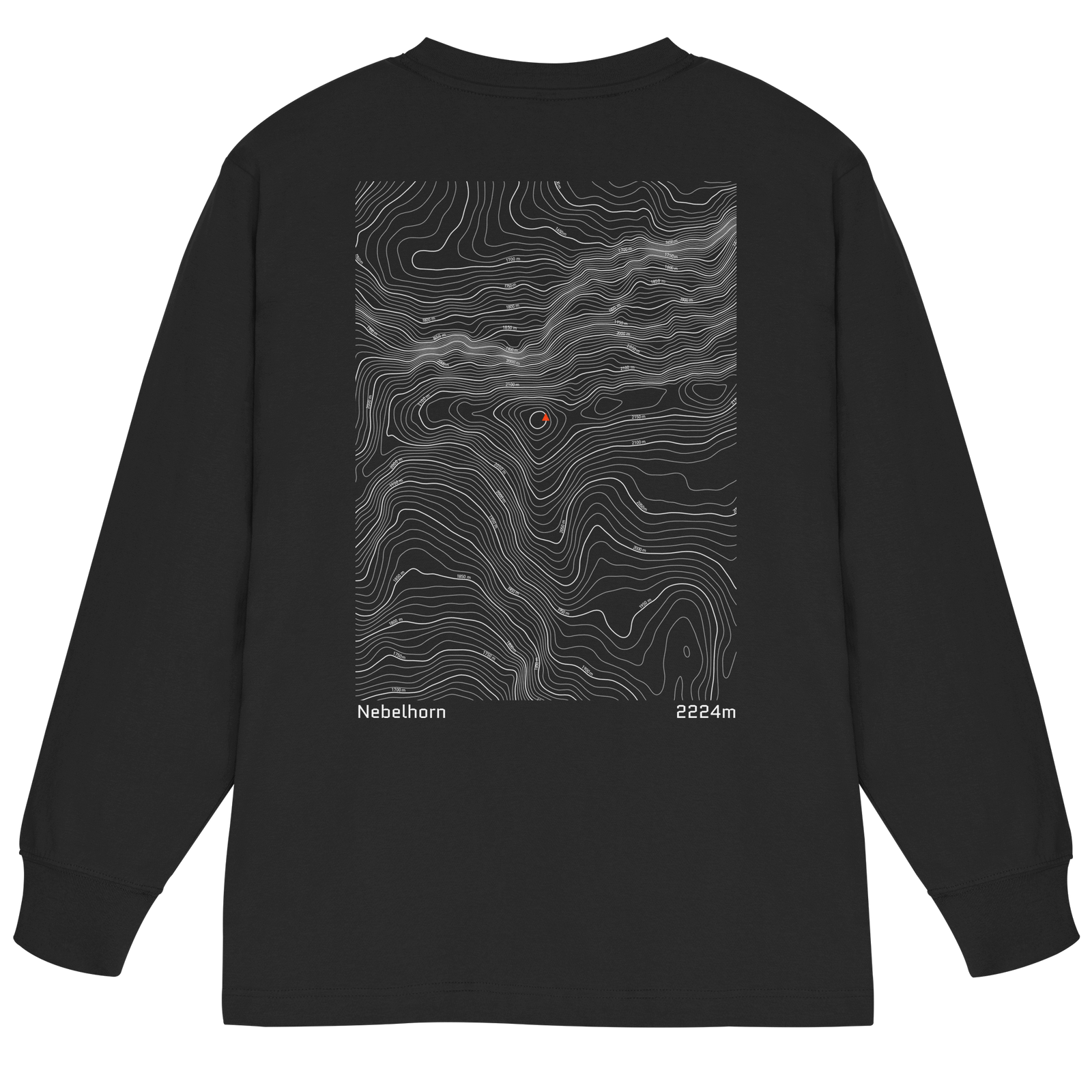 Nebelhorn Höhenlinien Oversized Longsleeve (Unisex)
