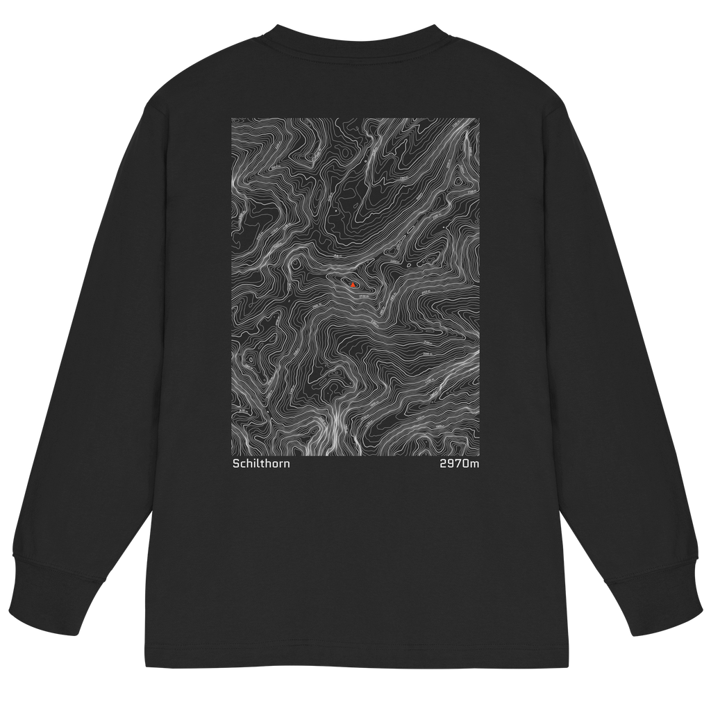 Schilthorn Höhenlinien Oversized Longsleeve (Unisex)