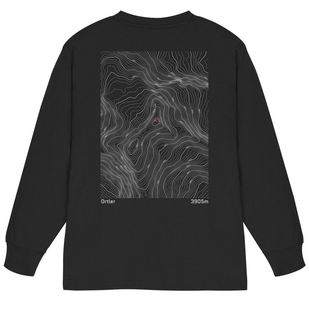 Ortler Höhenlinien Oversized Longsleeve (Unisex)