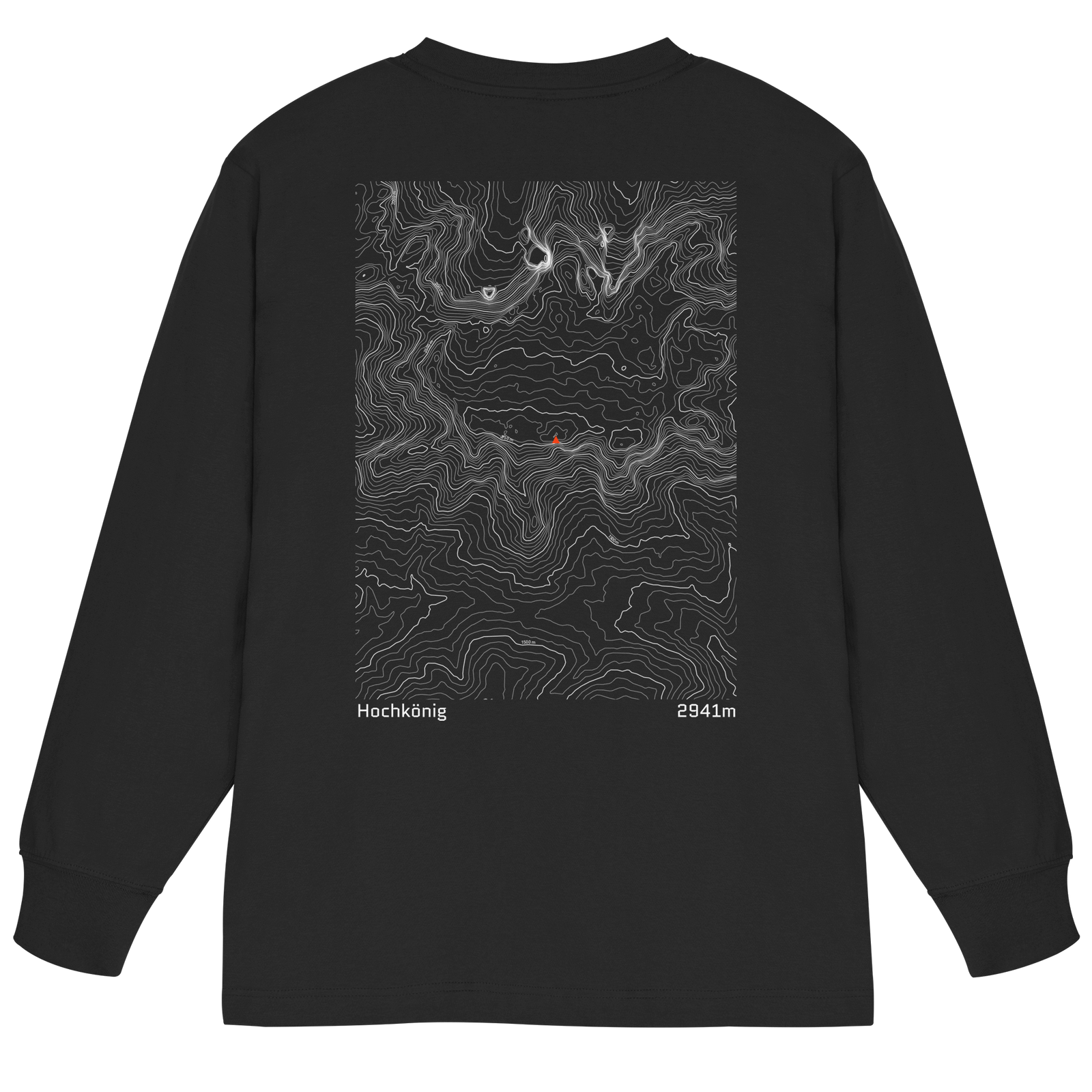 Hochkönig Höhenlinien Oversized Longsleeve (Unisex)