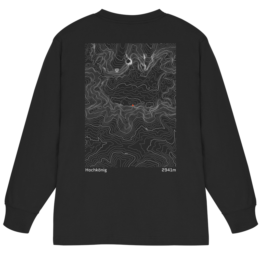 Hochkönig Höhenlinien Oversized Longsleeve (Unisex)