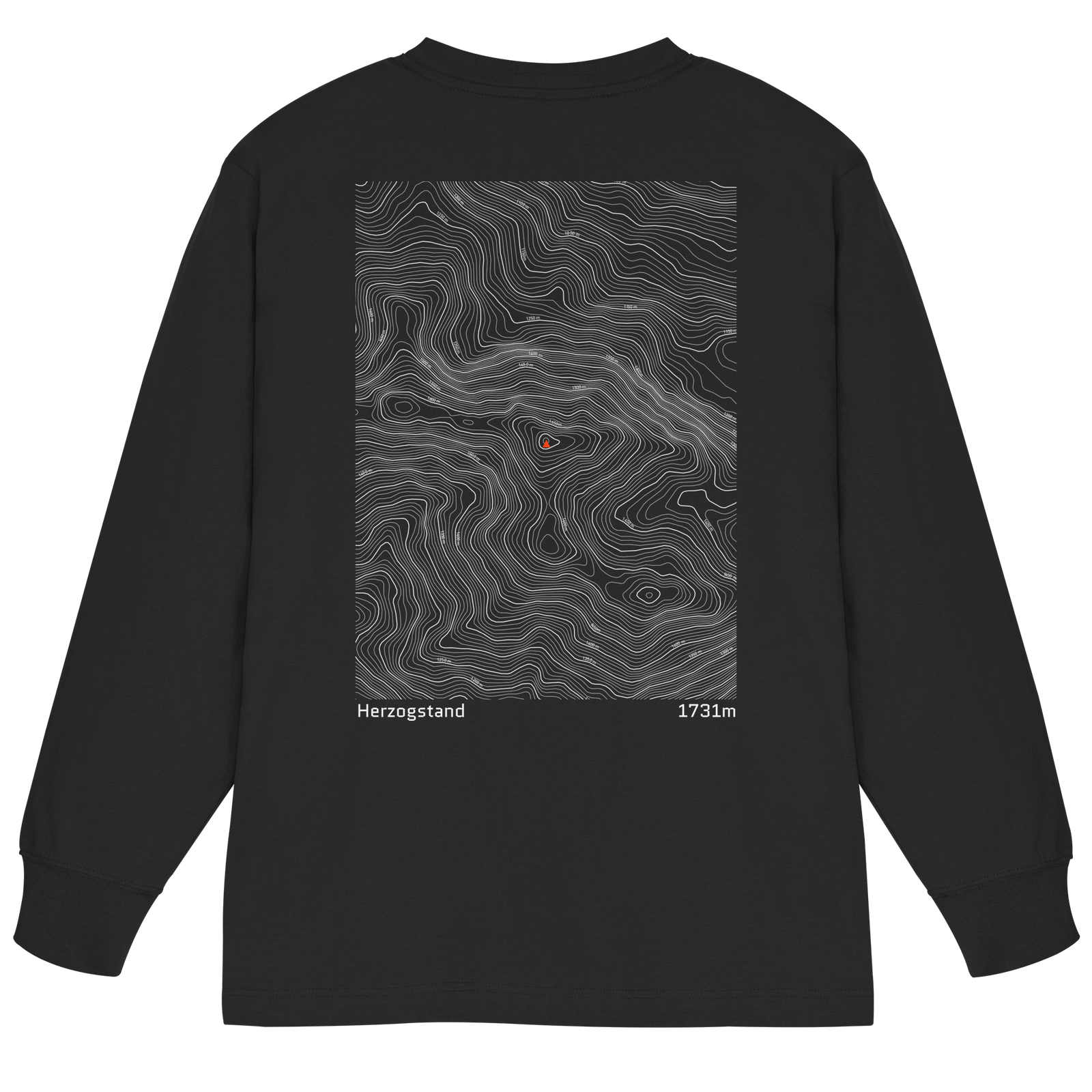 Herzogstand Höhenlinien Oversized Longsleeve (Unisex)