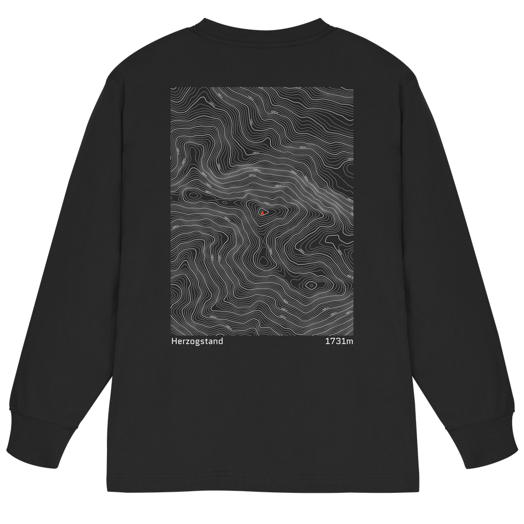 Herzogstand Höhenlinien Oversized Longsleeve (Unisex)