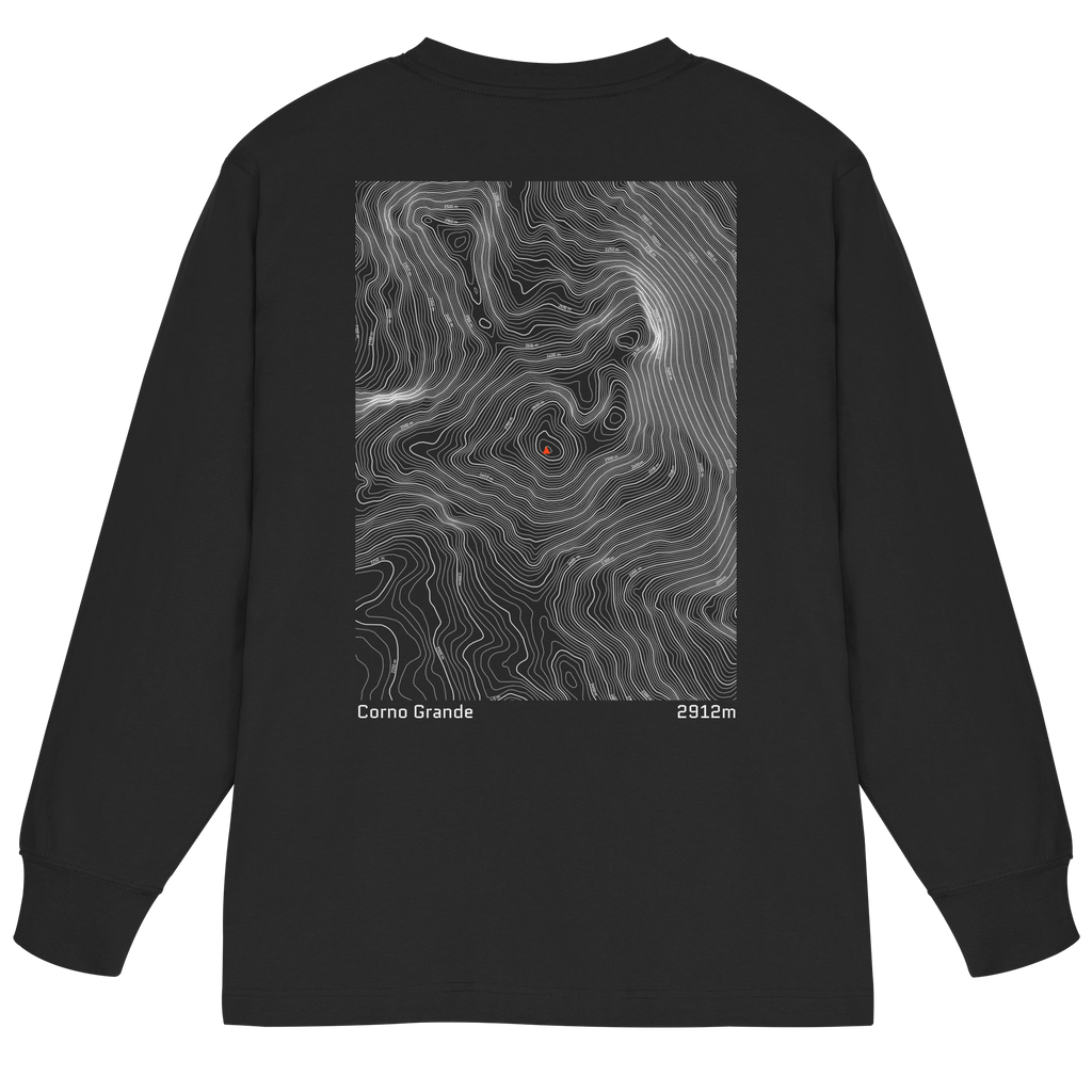 Corno Grande Höhenlinien Oversized Longsleeve (Unisex)