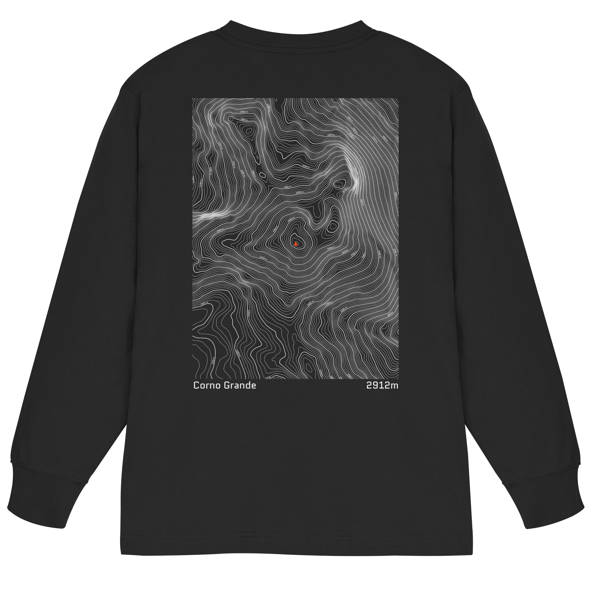 Corno Grande Höhenlinien Oversized Longsleeve (Unisex)