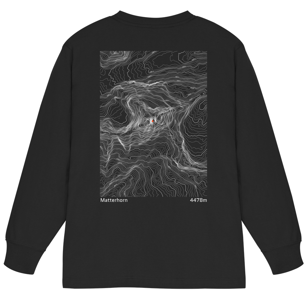 Matterhorn Höhenlinien Oversized Longsleeve (Unisex)